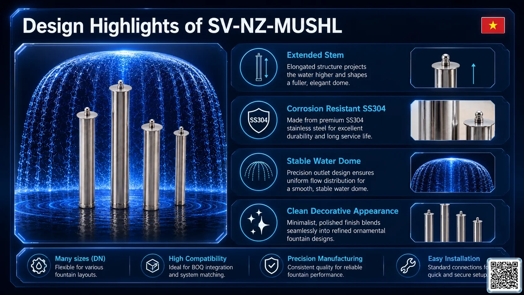SV-NZ-MUSHL SV-NZ-MUSHL Mushroom Nozzle Lengthening Catalogue Nozzle - fountain nozzle - fountain equipments