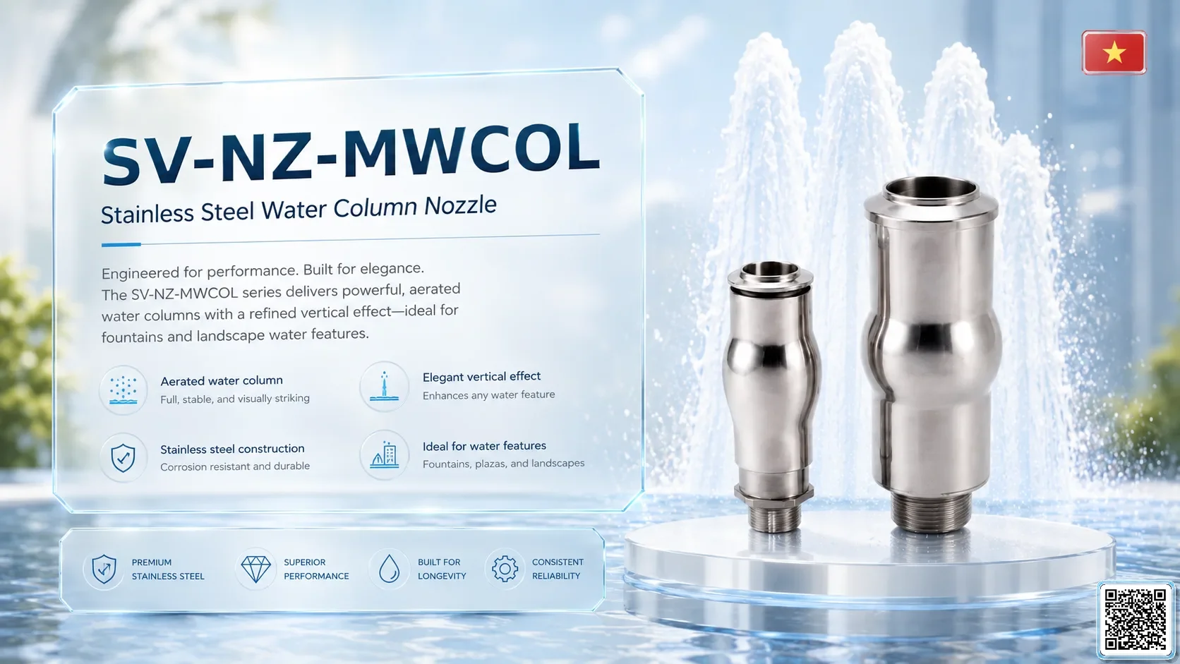SV-NZ-MWCOL SV-NZ-MWCOL Stainless Steel Water Column Nozzle Catalogue Nozzle - fountain nozzle - fountain equipments