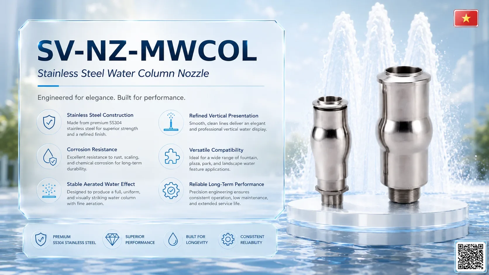 SV-NZ-MWCOL SV-NZ-MWCOL Stainless Steel Water Column Nozzle Catalogue Nozzle - fountain nozzle - fountain equipments