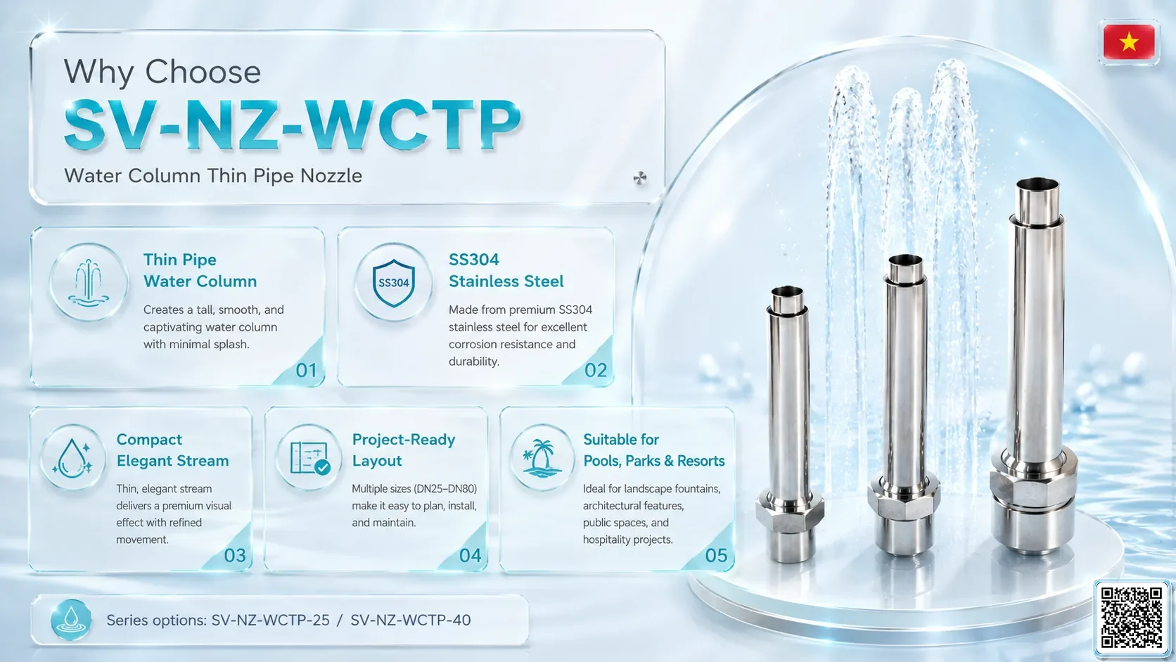 SV-NZ-WCTP SV-NZ-WCTP Water Column Thin Pipe Nozzle Catalogue Nozzle - fountain nozzle - fountain equipments