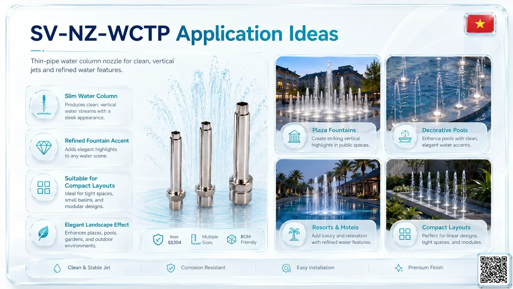SV-NZ-WCTP SV-NZ-WCTP Water Column Thin Pipe Nozzle Catalogue Nozzle - fountain nozzle - fountain equipments