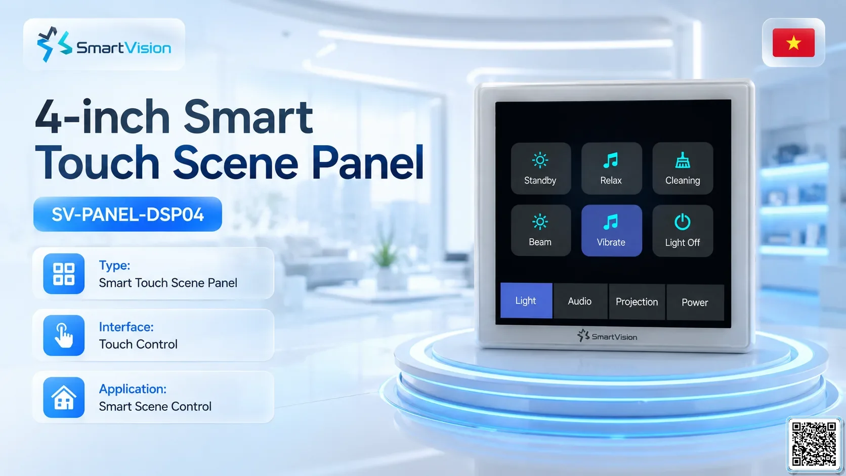 SV-PANEL-DSP04 4-inch Smart Touch Scene Panel