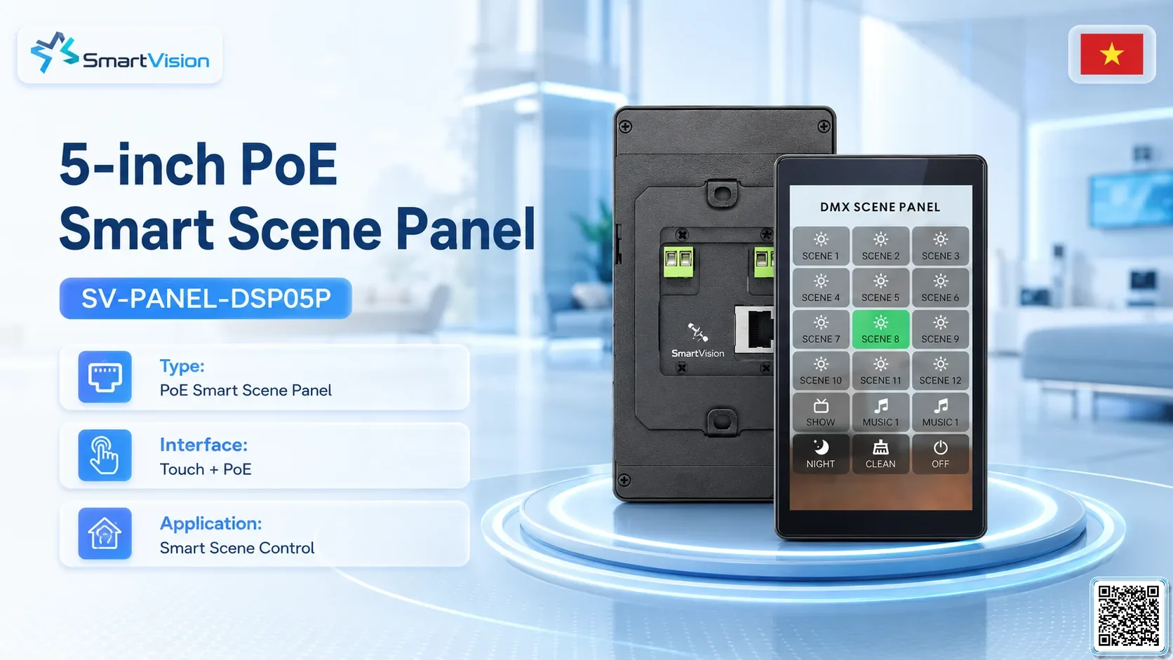 SV-PANEL-DSP05P SV-PANEL-DSP05P 5-inch PoE Smart Scene Panel DMX Controller, DMX fountain, DMX Nozzle, DMX Pumps, DMX software, DMX Lighting SV-PANEL-DSP05P SV-PANEL-DSP05P 5-inch PoE Smart Scene Panel DMX Controller, DMX fountain, DMX Nozzle, DMX Pumps, DMX software, DMX Lighting