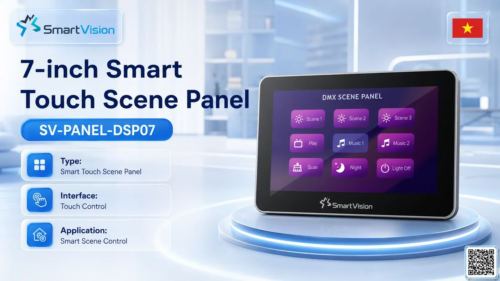 SV-PANEL-DSP07 7-inch Smart Touch Scene Panel