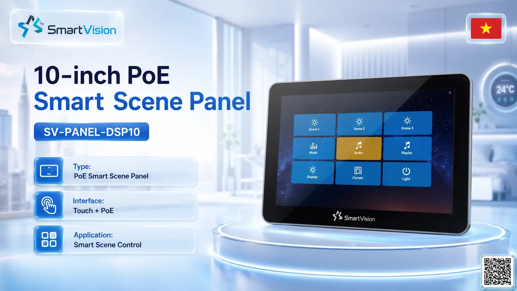 SV-PANEL-DSP10 10-inch PoE Smart Scene Panel
