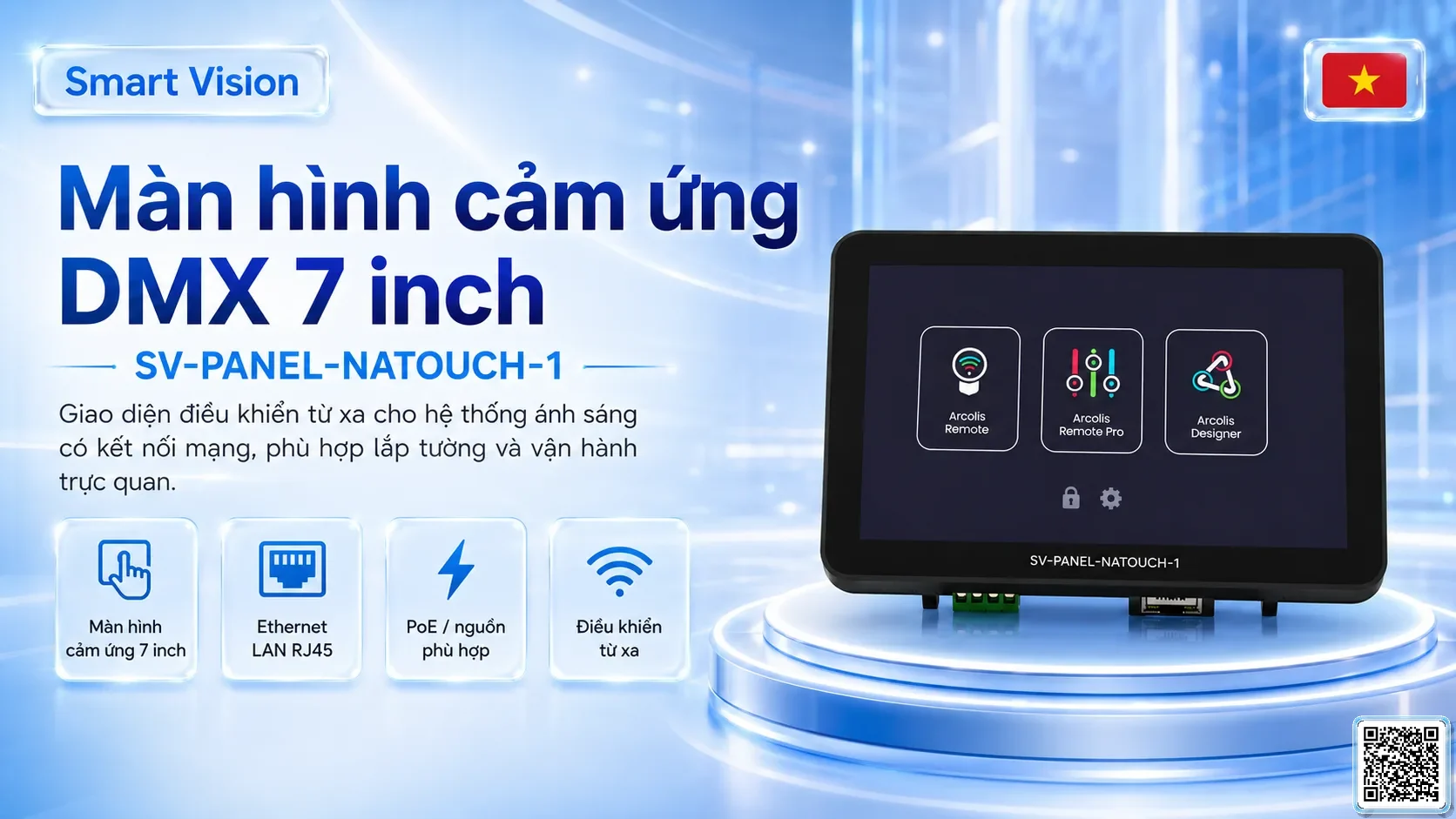 SV-PANEL-NATOUCH-1 SV-PANEL-NATOUCH-1 7-inch DMX Touch Screen Bộ điều khiển DMX, Nhạc nước DMX, Đèn DMX, Bơm DMX, hệ thống ánh sáng DMX