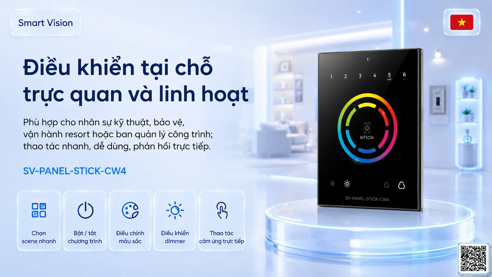 SV-PANEL-STICK-CW4 SV-PANEL-STICK-CW4 WiFi / USB-DMX Touch Panel Bộ điều khiển DMX, Nhạc nước DMX, Đèn DMX, Bơm DMX, hệ thống ánh sáng DMX