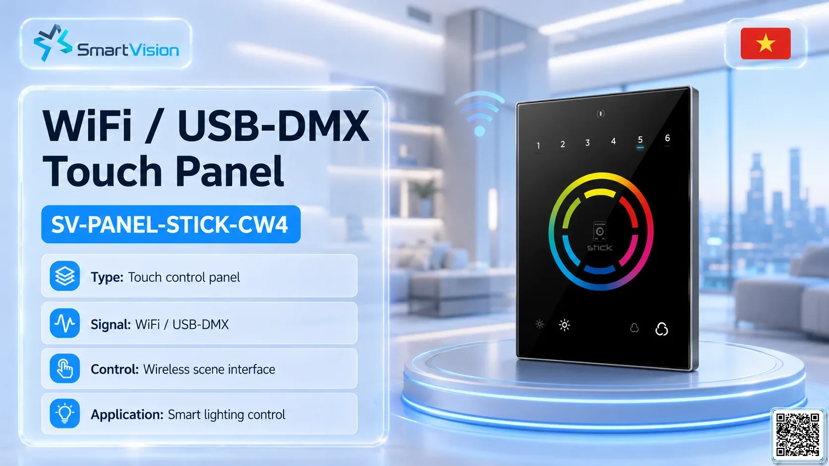 SV-PANEL-STICK-CW4 WiFi / USB-DMX Touch Panel