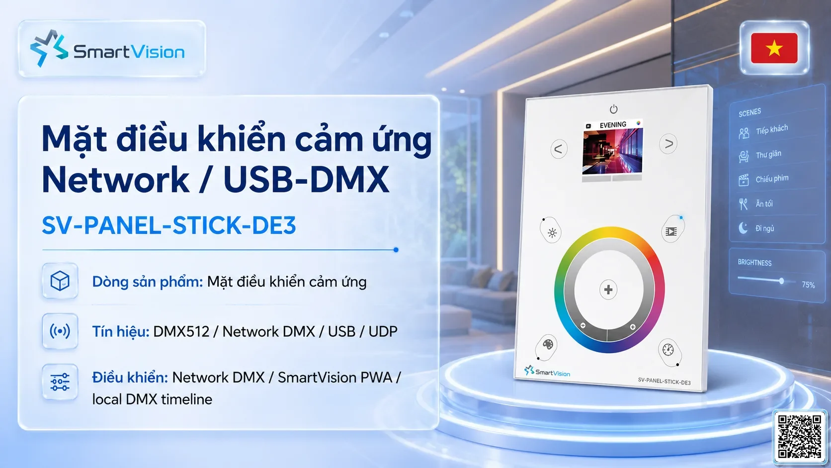 SV-PANEL-STICK-DE3 SV-PANEL-STICK-DE3 Network / USB-DMX Touch Panel Bộ điều khiển DMX, Nhạc nước DMX, Đèn DMX, Bơm DMX, hệ thống ánh sáng DMX