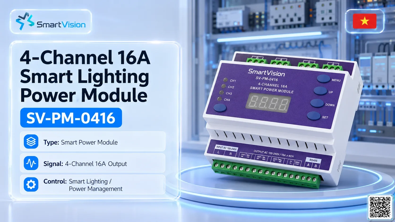 SV-PM-0416 4-Channel 16A Smart Lighting Power Module