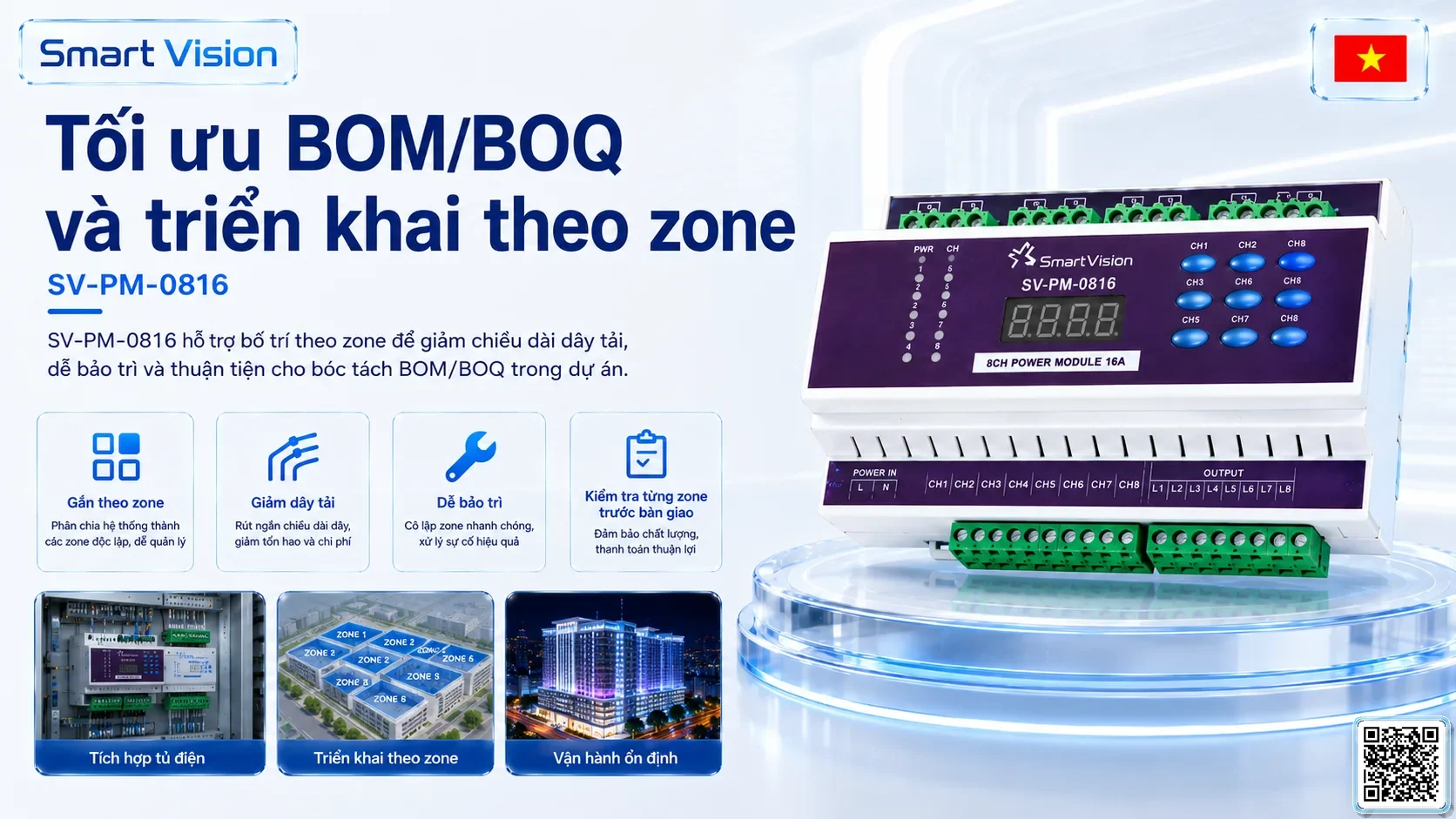 SV-PM-0816 SV-PM-0816 8-Channel 16A Smart Lighting Power Module Bộ điều khiển DMX, Nhạc nước DMX, Đèn DMX, Bơm DMX, hệ thống ánh sáng DMX
