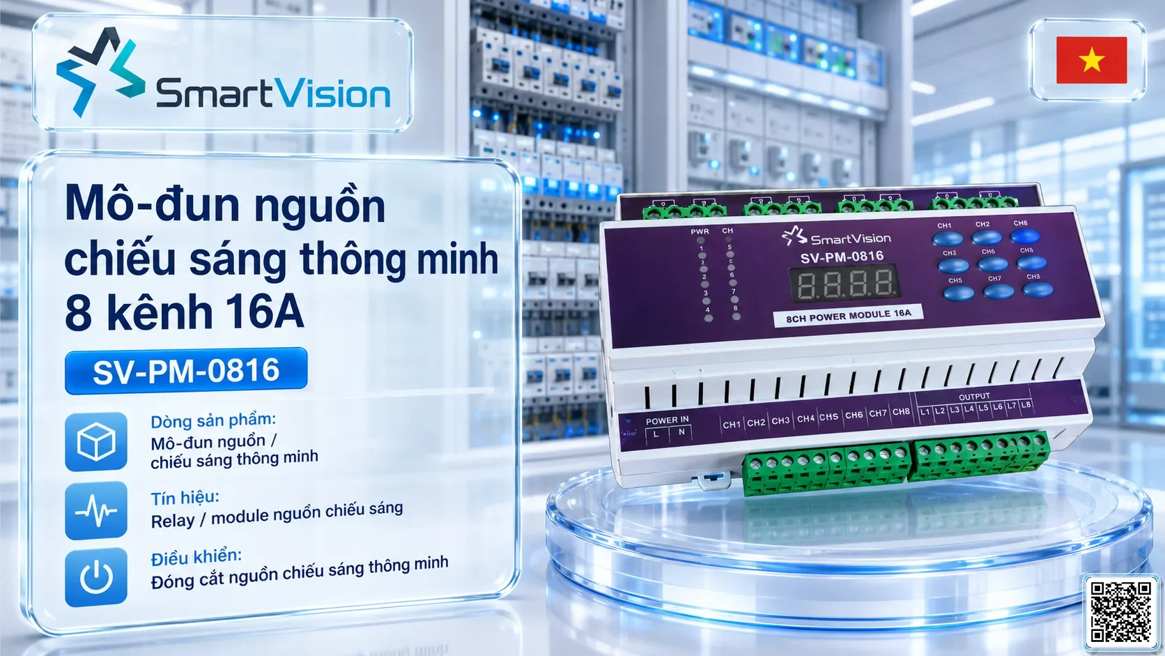 SV-PM-0816 SV-PM-0816 8-Channel 16A Smart Lighting Power Module Bộ điều khiển DMX, Nhạc nước DMX, Đèn DMX, Bơm DMX, hệ thống ánh sáng DMX SV-PM-0816 SV-PM-0816 8-Channel 16A Smart Lighting Power Module Bộ điều khiển DMX, Nhạc nước DMX, Đèn DMX, Bơm DMX, hệ thống ánh sáng DMX