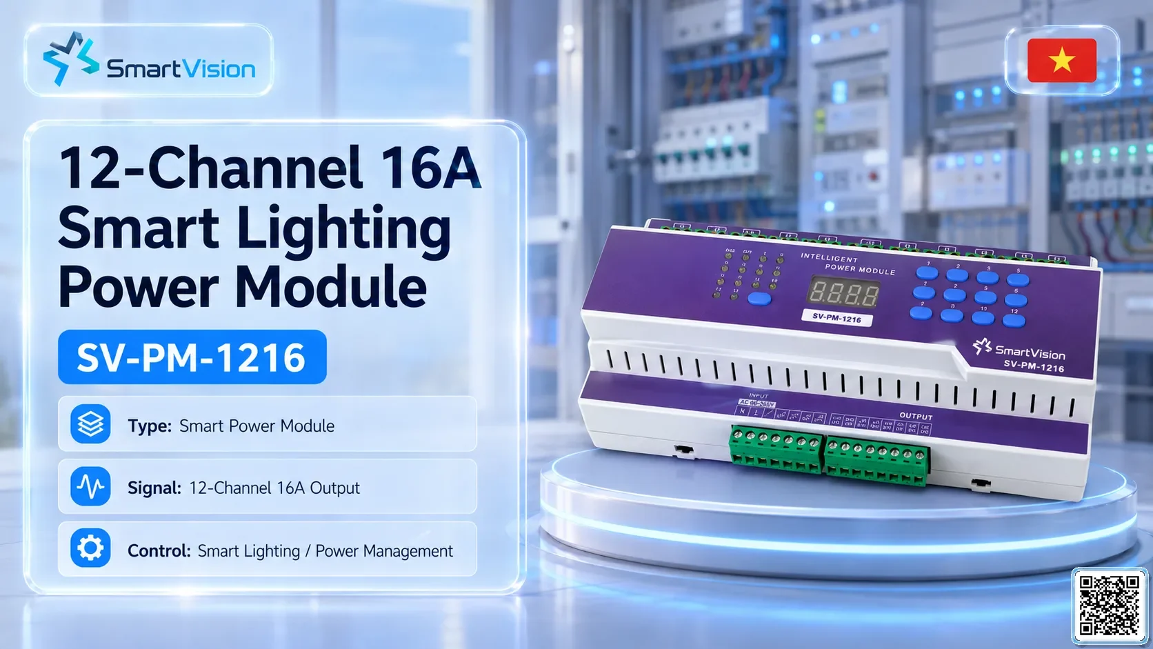 SV-PM-1216 12-Channel 16A Smart Lighting Power Module