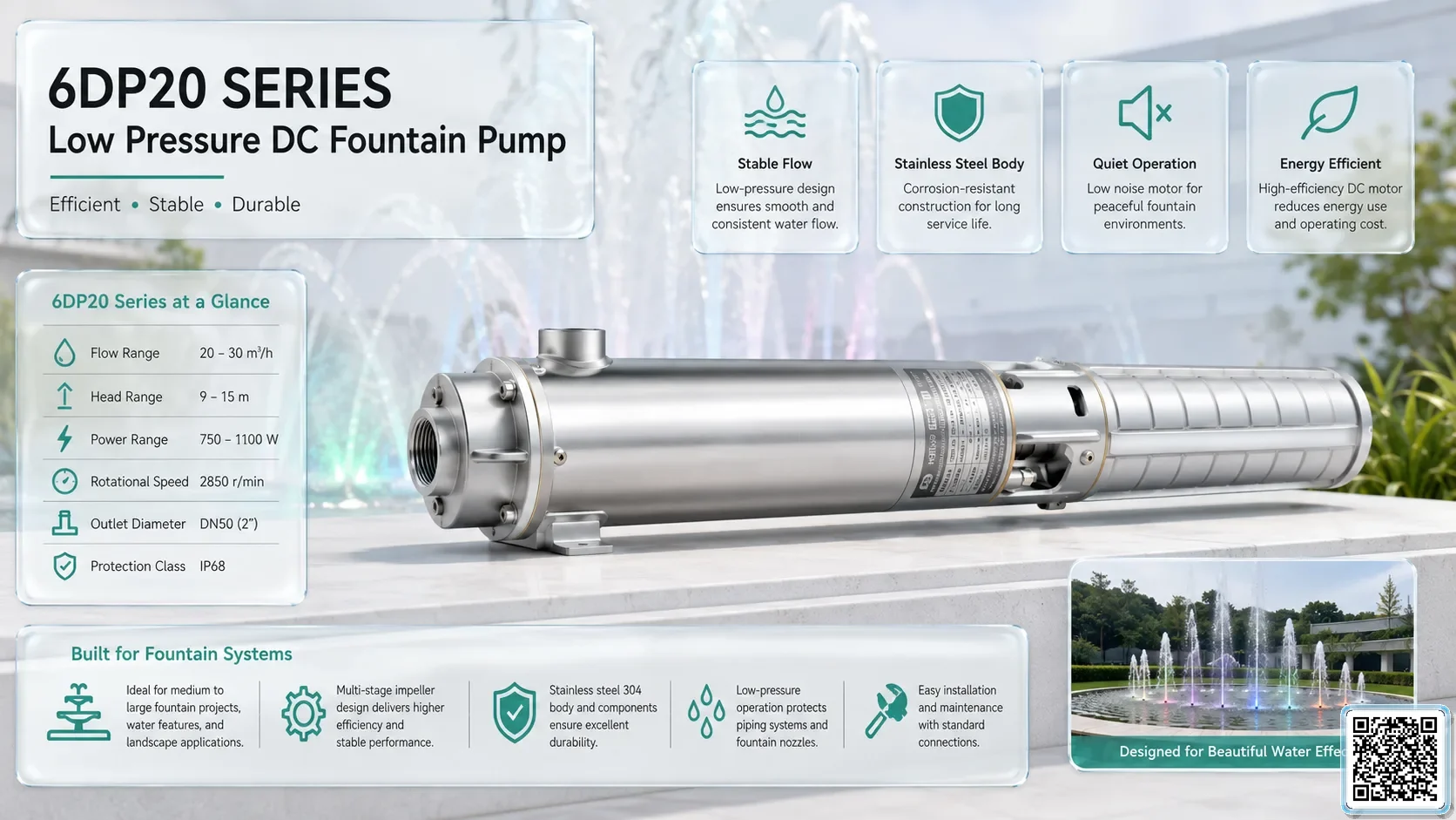 Sv Pmp 6dp20 Low Pressure Dc Fountain Pump gallery 4