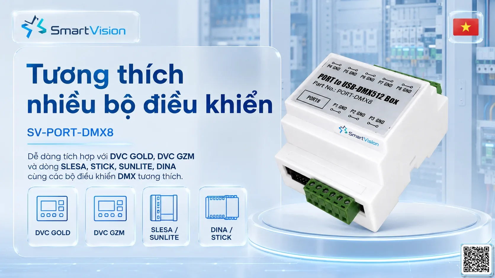 SV-PORT-DMX8 SV-PORT-DMX8 Dry-Contact Converter Box Bộ điều khiển DMX, Nhạc nước DMX, Đèn DMX, Bơm DMX, hệ thống ánh sáng DMX