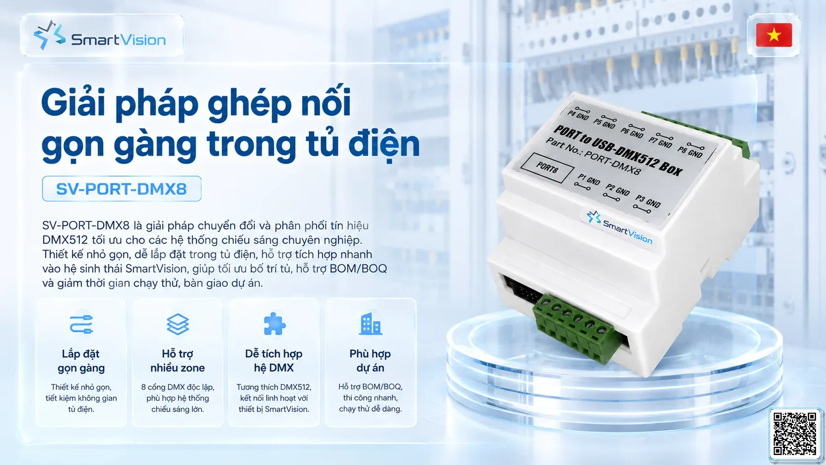 SV-PORT-DMX8 SV-PORT-DMX8 Dry-Contact Converter Box Bộ điều khiển DMX, Nhạc nước DMX, Đèn DMX, Bơm DMX, hệ thống ánh sáng DMX