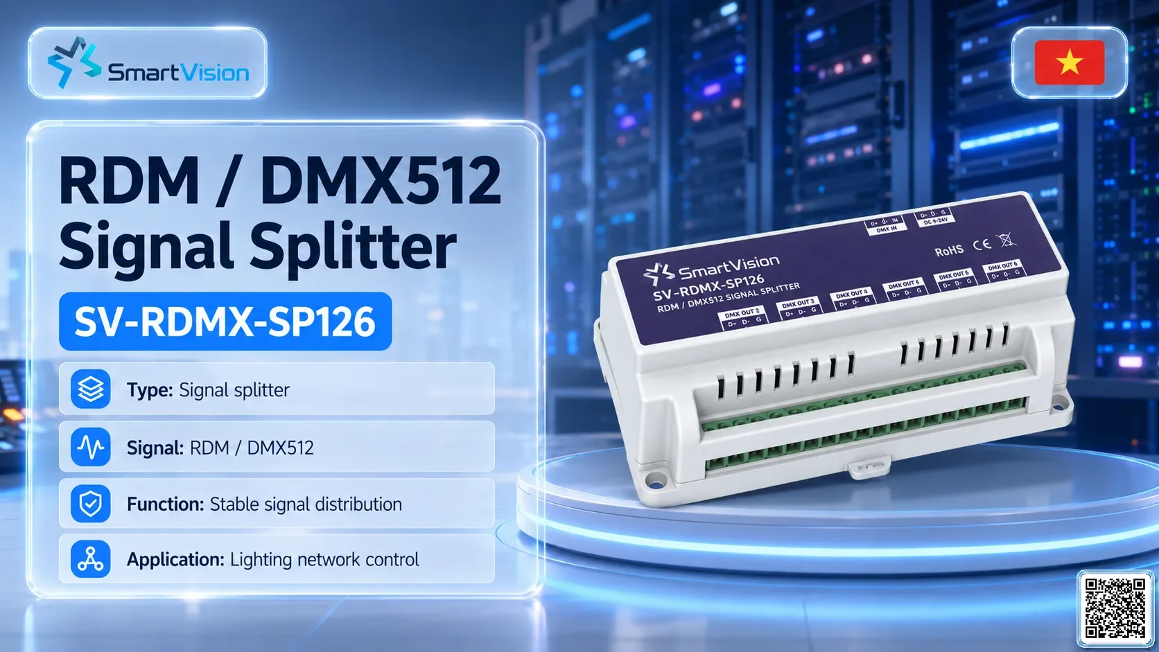 SV-RDMX-SP126 RDM / DMX512 Signal Splitter