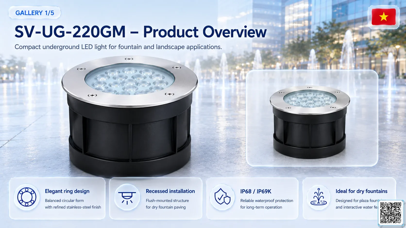 SV-UG-220GM SV-UG-220GM Stainless Steel LED Underground Light Underwater Light catalogue, fountain lights