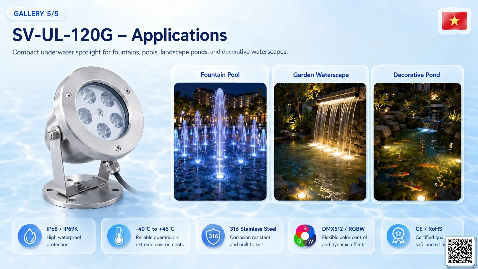 SV-UL-120G SV-UL-120G Underwater LED Spotlight Underwater Light catalogue, fountain lights
