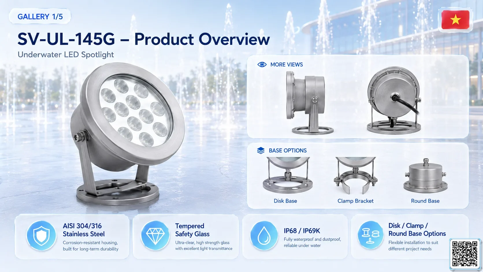 SV-UL-145G SV-UL-145G Underwater LED Spotlight Underwater Light catalogue, fountain lights
