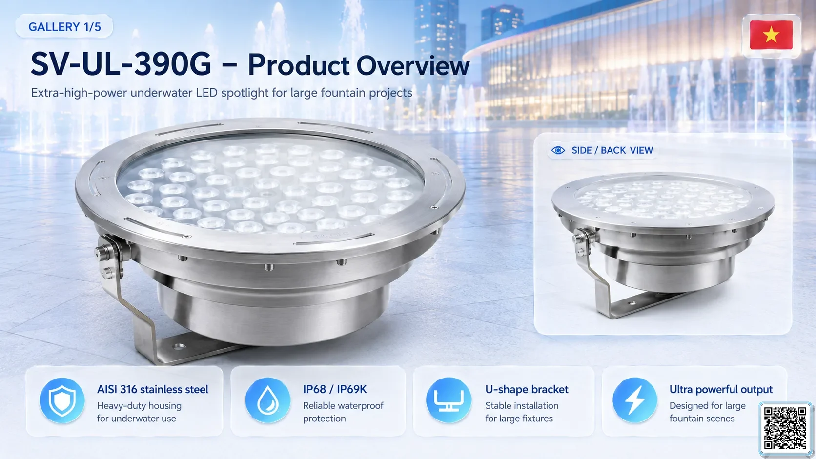 SV-UL-390G SV-UL-390G Underwater LED Spotlight Underwater Light catalogue, fountain lights