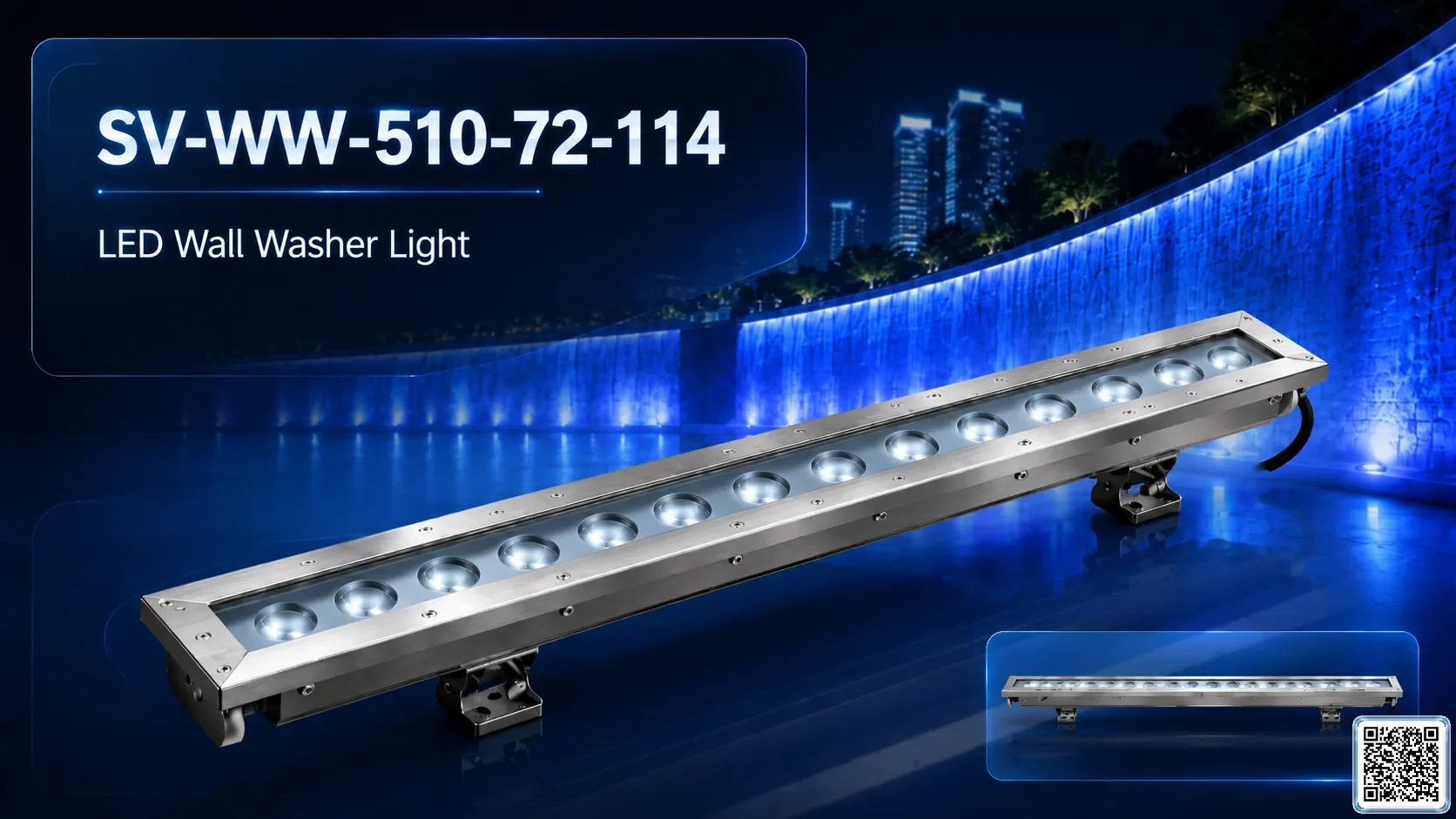 SV-WW-510-72-114 IP68 Stainless Steel LED Wall Washer Light