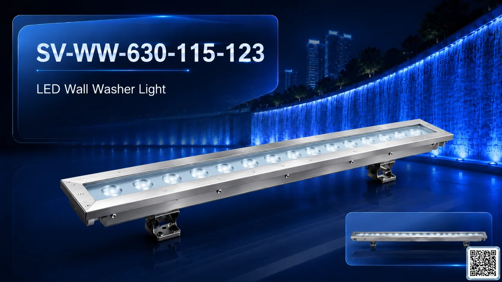 SV-WW-630-115-123 IP68 Stainless Steel LED Wall Washer Light