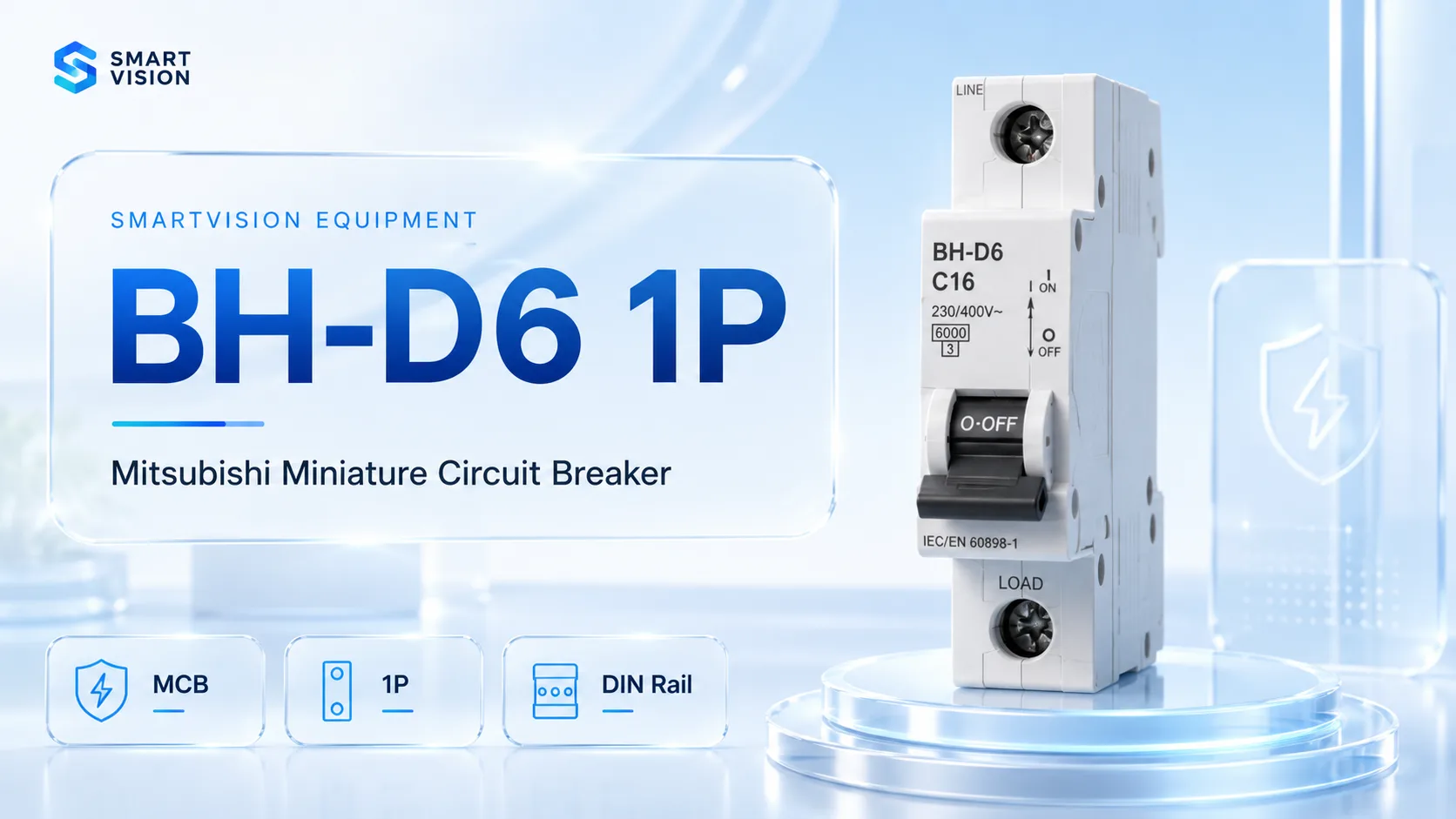 BH-D6-1P Mitsubishi BH-D6 1P MCB Thiết bị điện Mitsubishi
