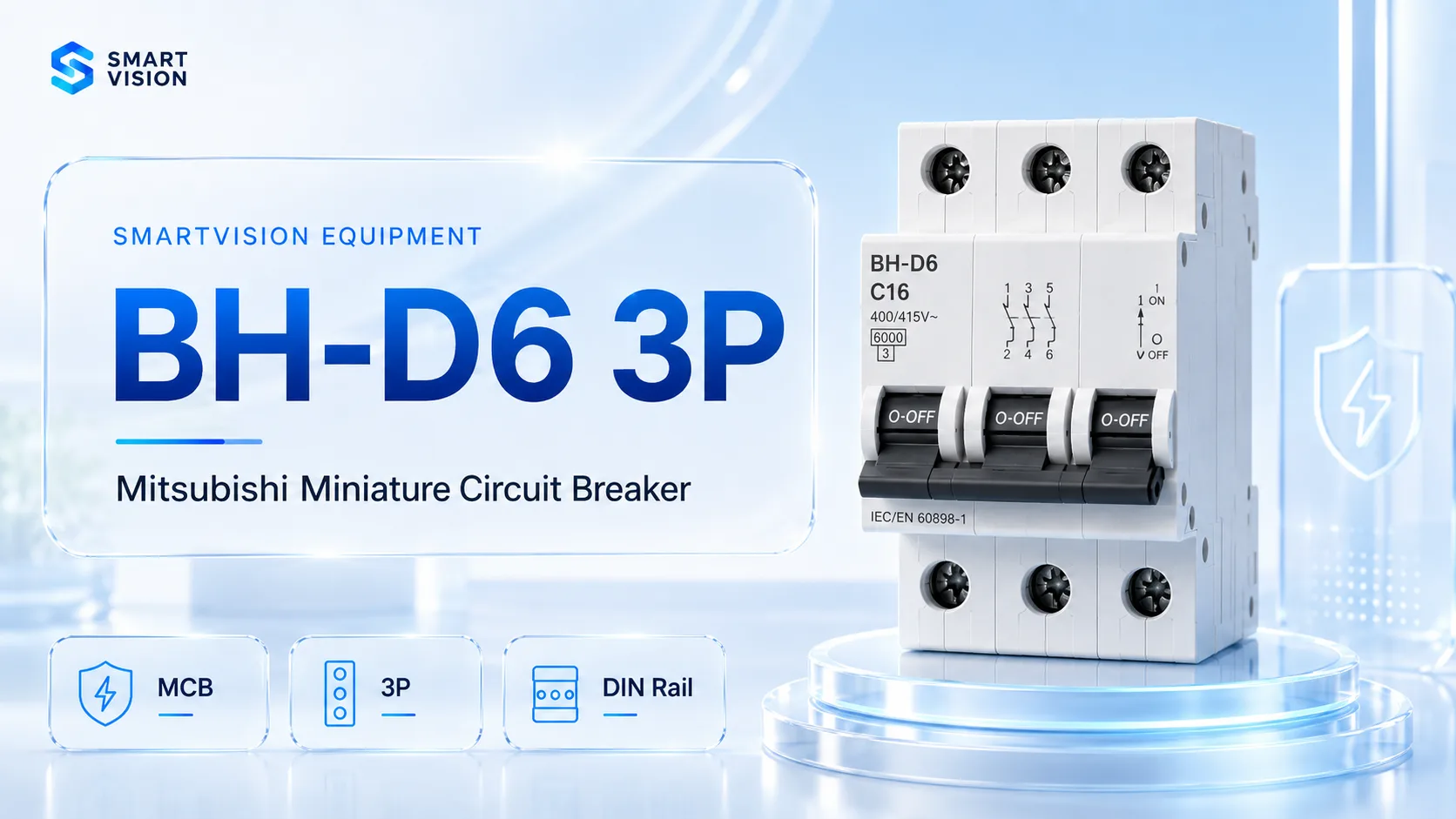 BH-D6-3P Mitsubishi BH-D6 3P MCB Thiết bị điện Mitsubishi
