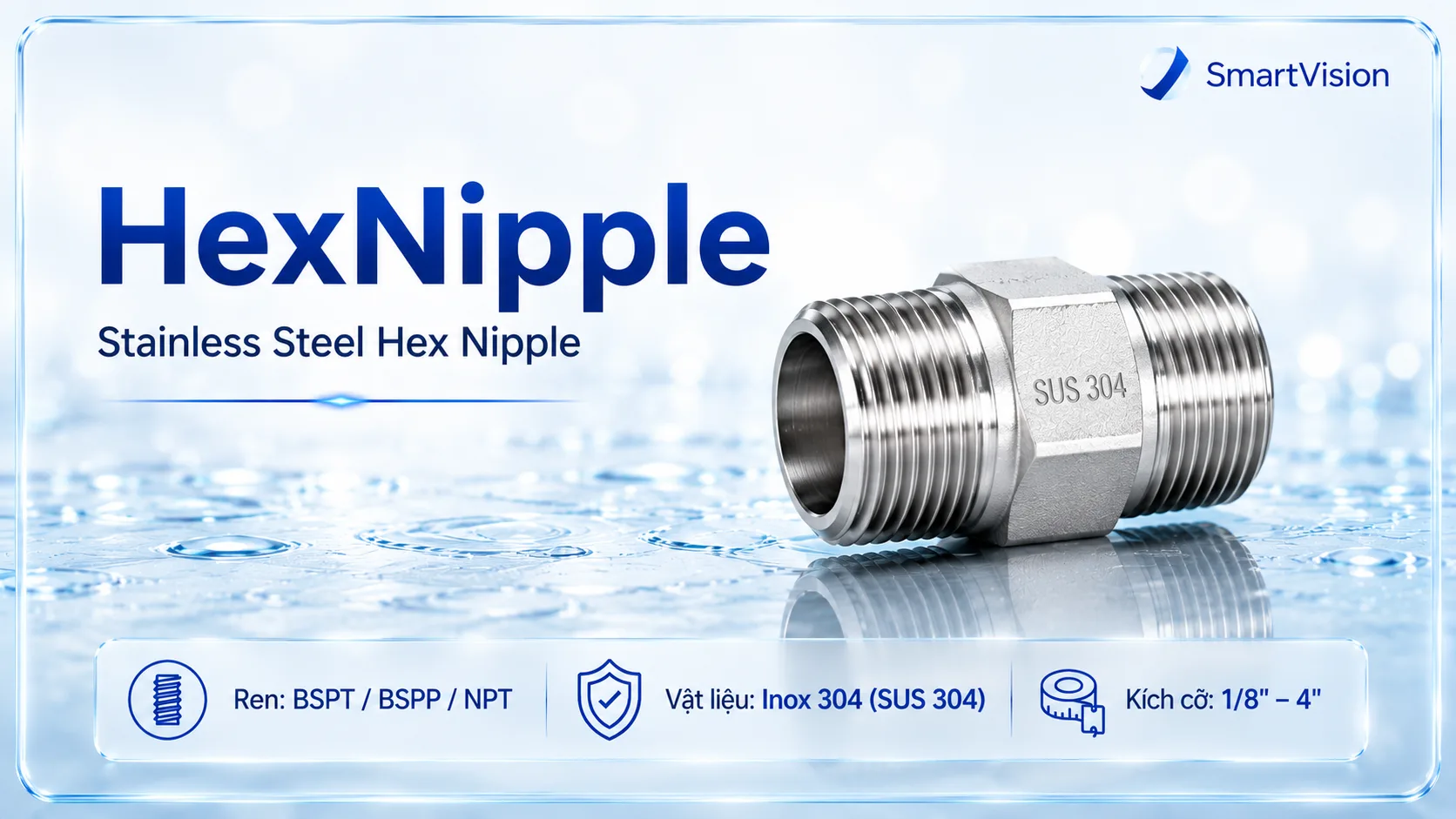 HexNipple HexNipple Ống và phụ kiện Inox 304