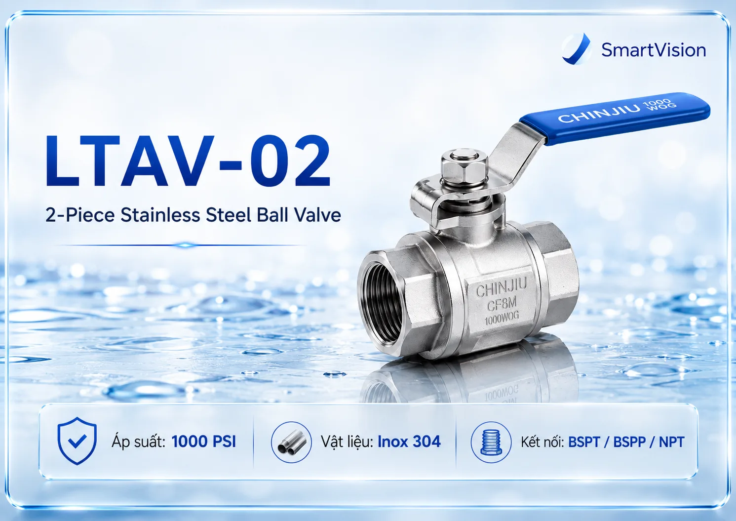LTAV-02 LTAV-02 2-Piece Stainless Steel Ball Valve Ống và phụ kiện Inox 304