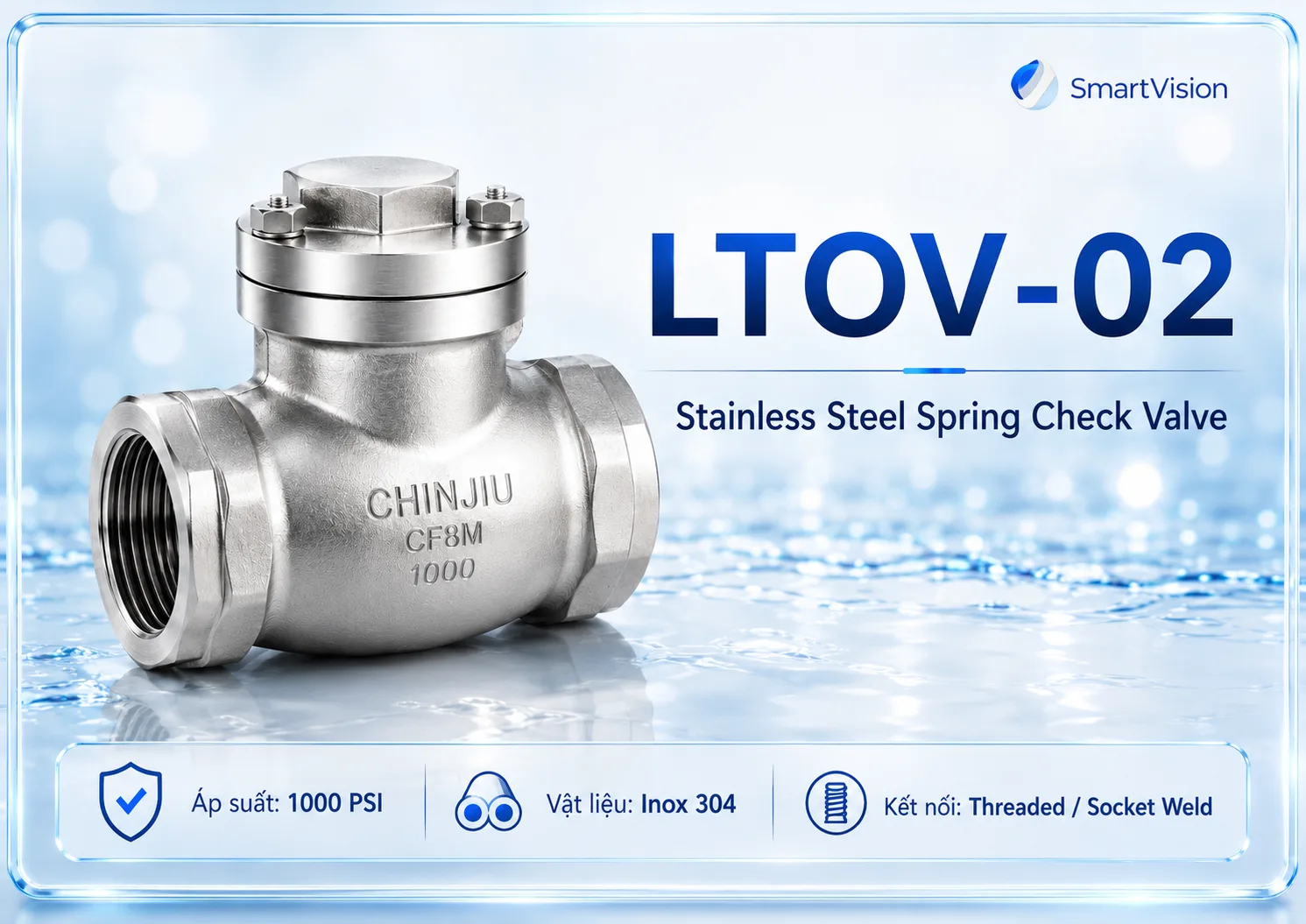 LTOV-02 LTOV-02 Stainless Steel Spring Check Valve Ống và phụ kiện Inox 304 LTOV-02 LTOV-02 Stainless Steel Spring Check Valve Ống và phụ kiện Inox 304