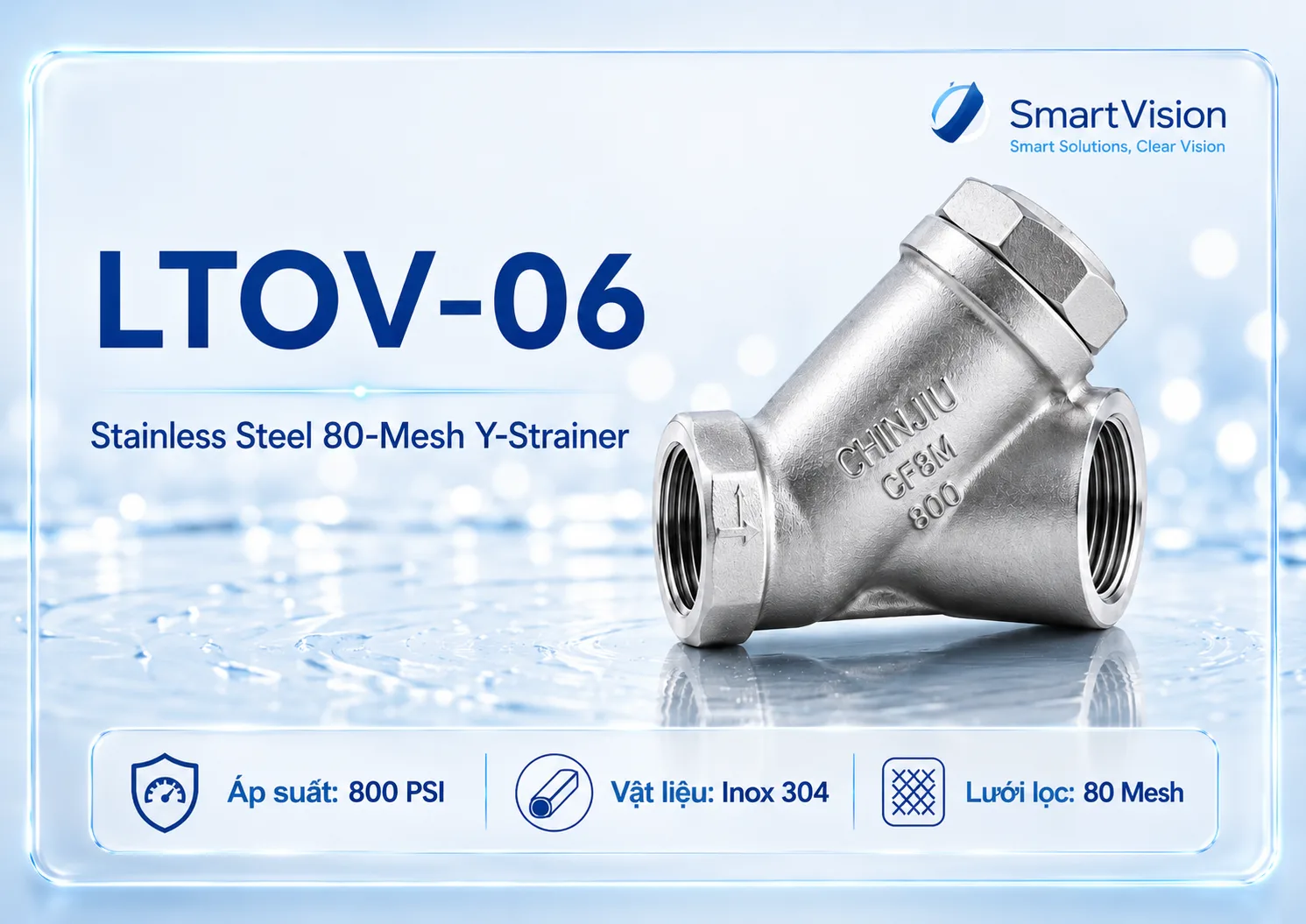 LTOV-06 LTOV-06 Stainless Steel 80-Mesh Y-Strainer Ống và phụ kiện Inox 304 LTOV-06 LTOV-06 Stainless Steel 80-Mesh Y-Strainer Ống và phụ kiện Inox 304