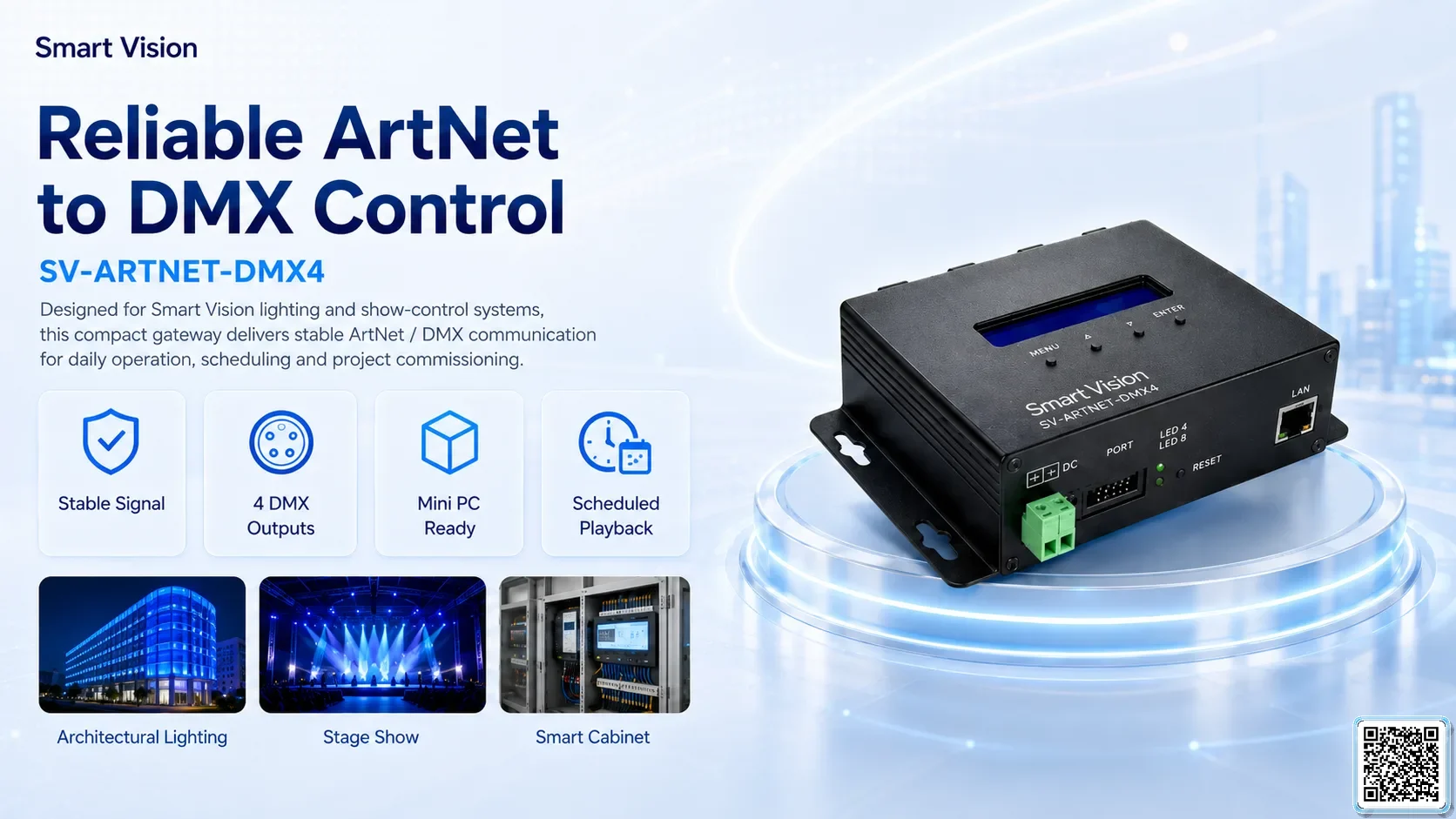 SV-ARTNET-DMX4 SV-ARTNET-DMX4 4-Port ArtNet-DMX Converter DMX Controller, DMX fountain, DMX Nozzle, DMX Pumps, DMX software, DMX Lighting