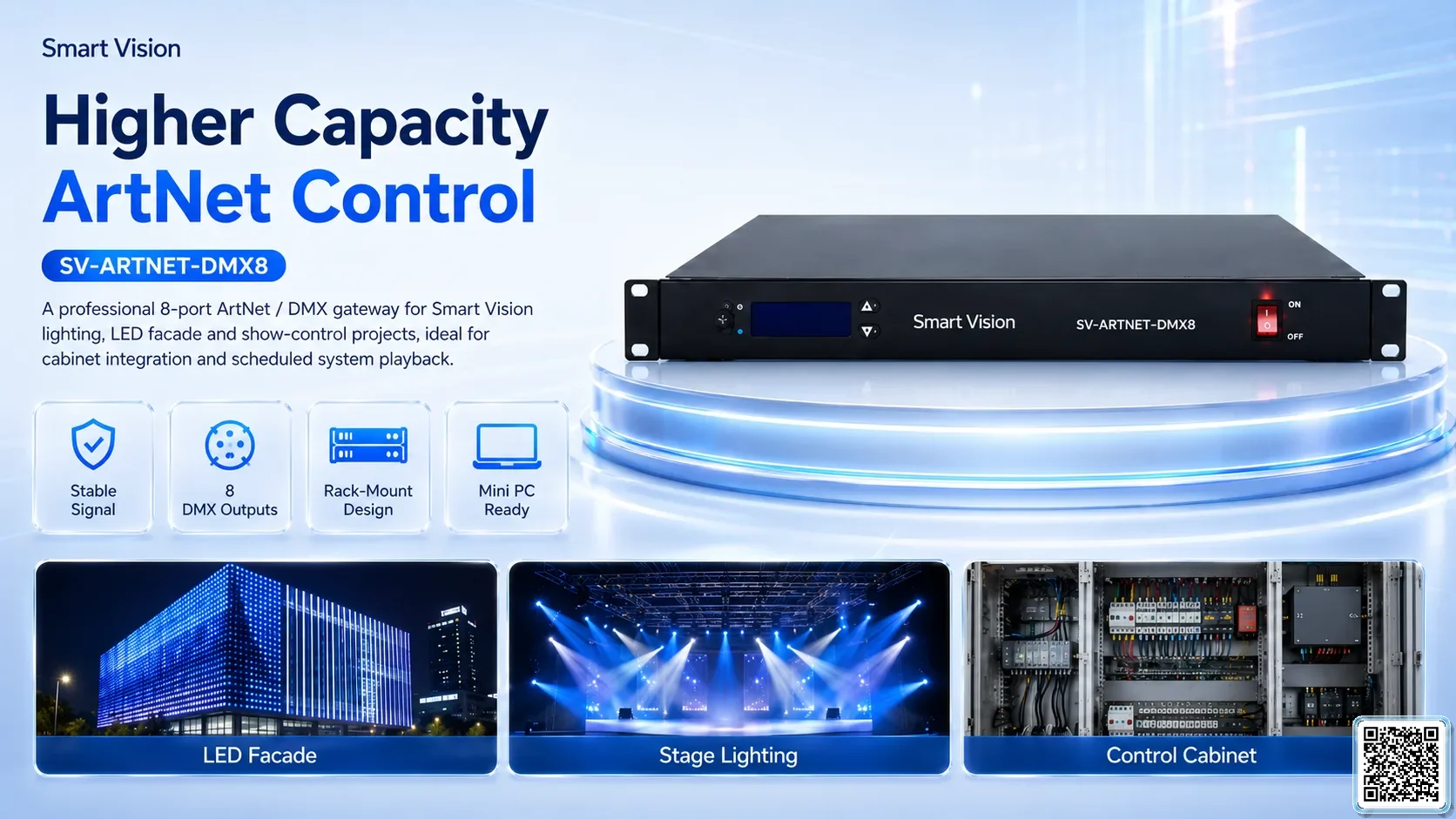 SV-ARTNET-DMX8 SV-ARTNET-DMX8 8-Port ArtNet-DMX Converter DMX Controller, DMX fountain, DMX Nozzle, DMX Pumps, DMX software, DMX Lighting