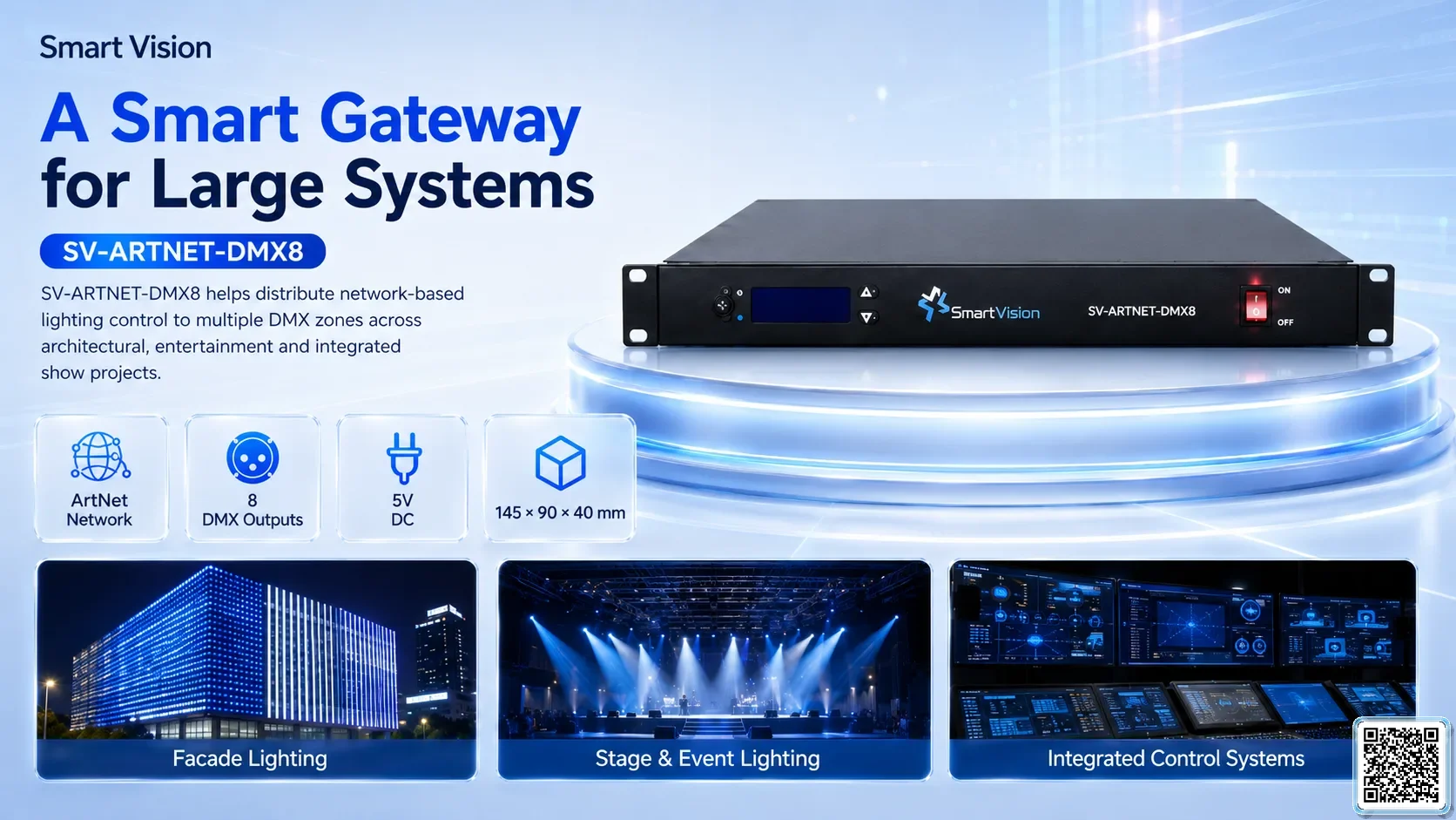 SV-ARTNET-DMX8 SV-ARTNET-DMX8 8-Port ArtNet-DMX Converter DMX Controller, DMX fountain, DMX Nozzle, DMX Pumps, DMX software, DMX Lighting