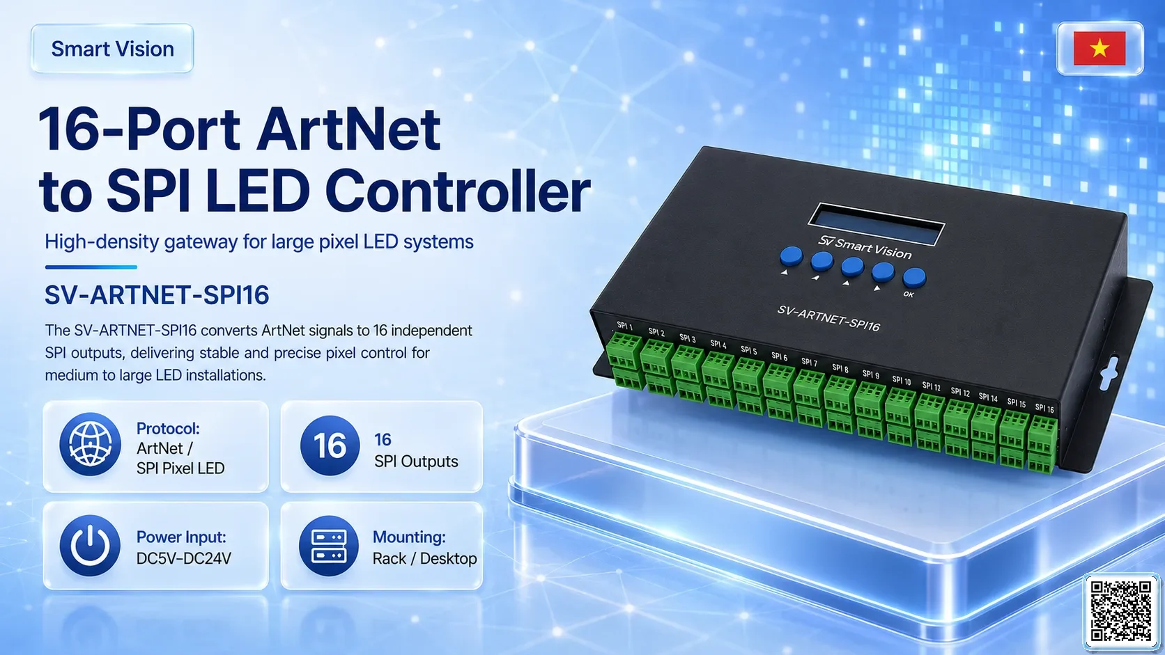 SV-ARTNET-SPI04 SV-ARTNET-SPI04 4-Port ArtNet-SPI Controller DMX Controller, DMX fountain, DMX Nozzle, DMX Pumps, DMX software, DMX Lighting