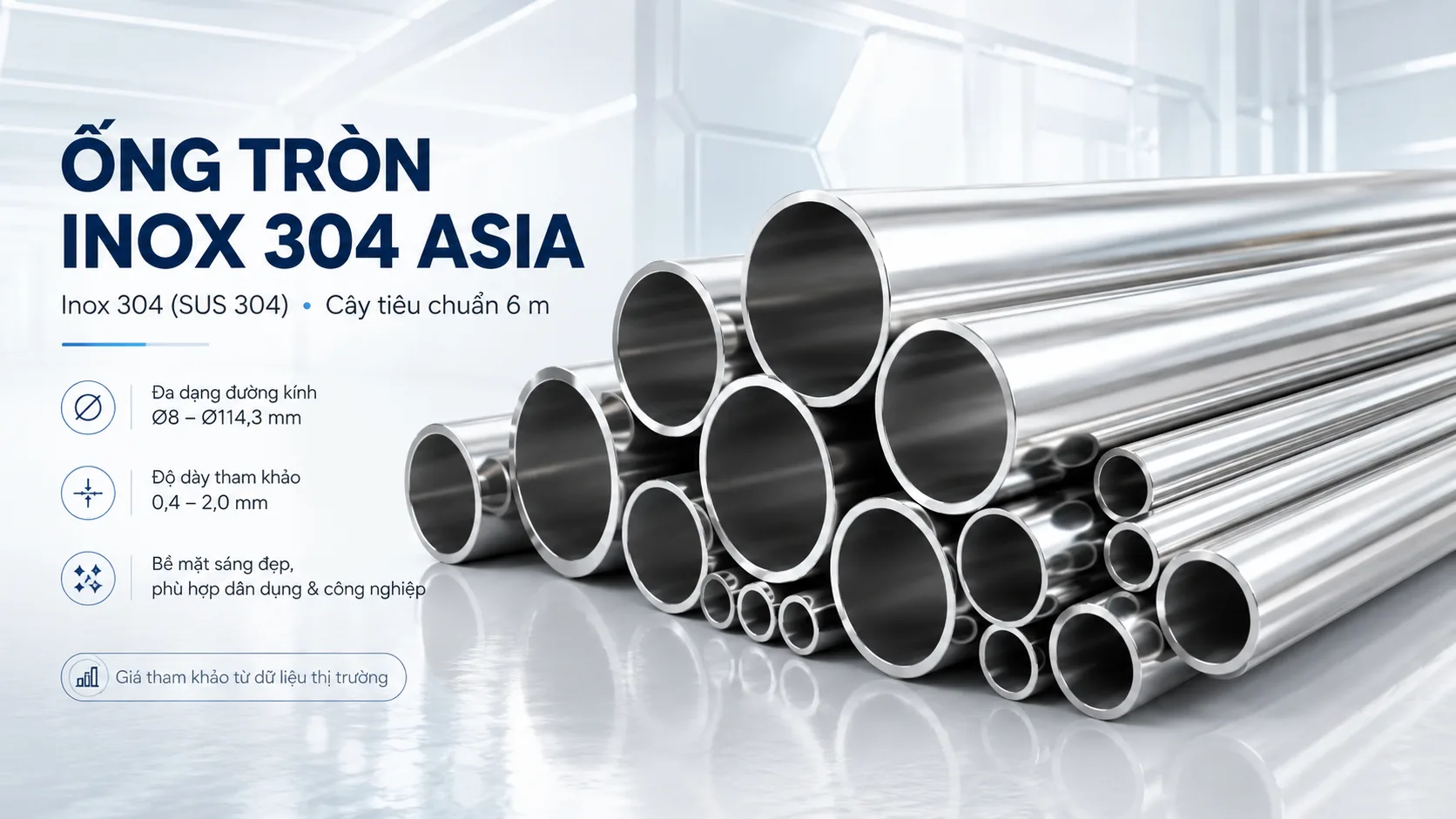 SV-ASIA304-ROUND Main / Hero image Ống Inox 304, phụ kiện INOX 304