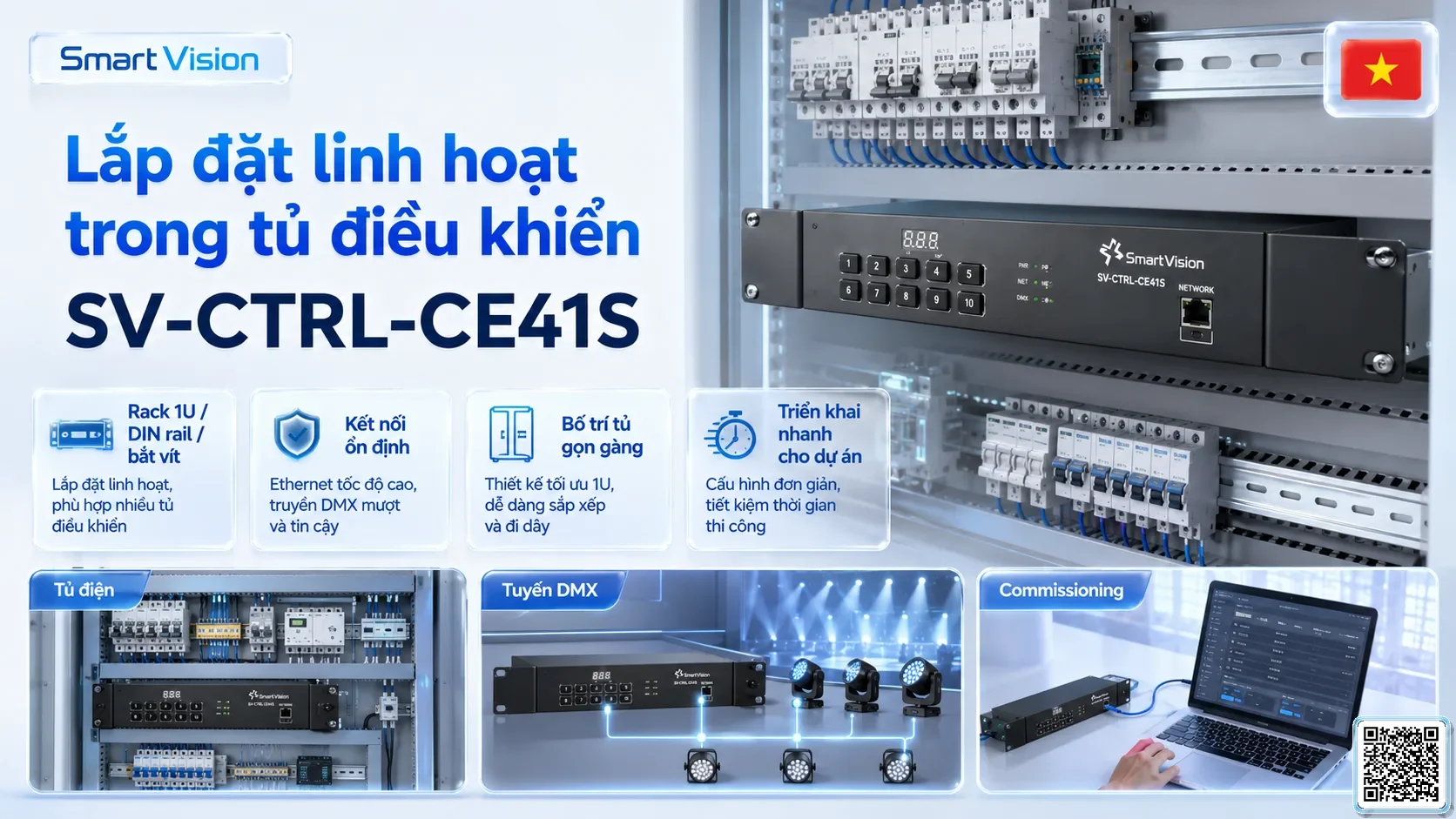 SV-CTRL-CE41S SV-CTRL-CE41S Rack Network DMX Console Bộ điều khiển DMX, Nhạc nước DMX, Đèn DMX, Bơm DMX, hệ thống ánh sáng DMX