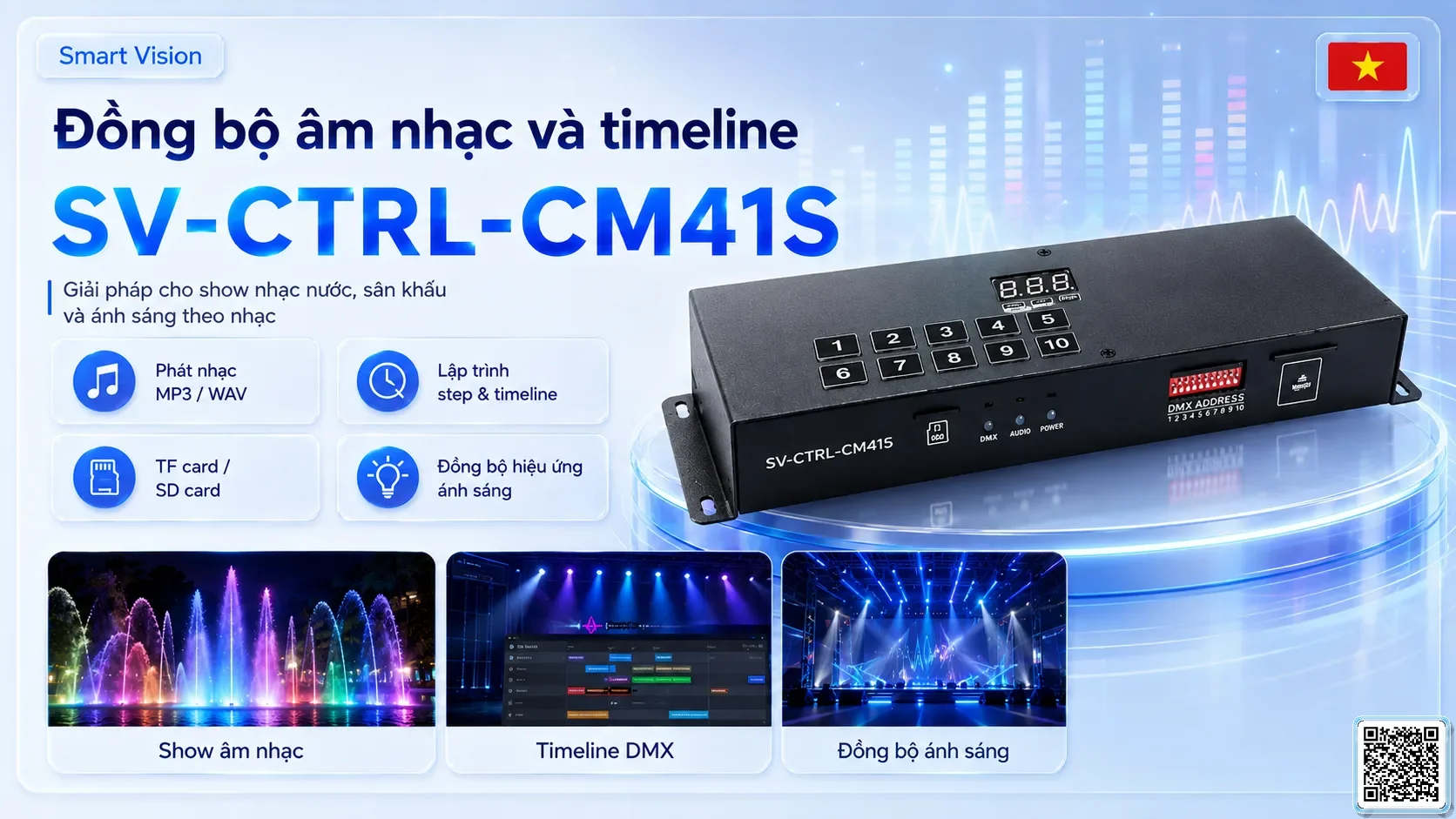 SV-CTRL-CM41S SV-CTRL-CM41S DMX Music-Light 2-in-1 Console Bộ điều khiển DMX, Nhạc nước DMX, Đèn DMX, Bơm DMX, hệ thống ánh sáng DMX