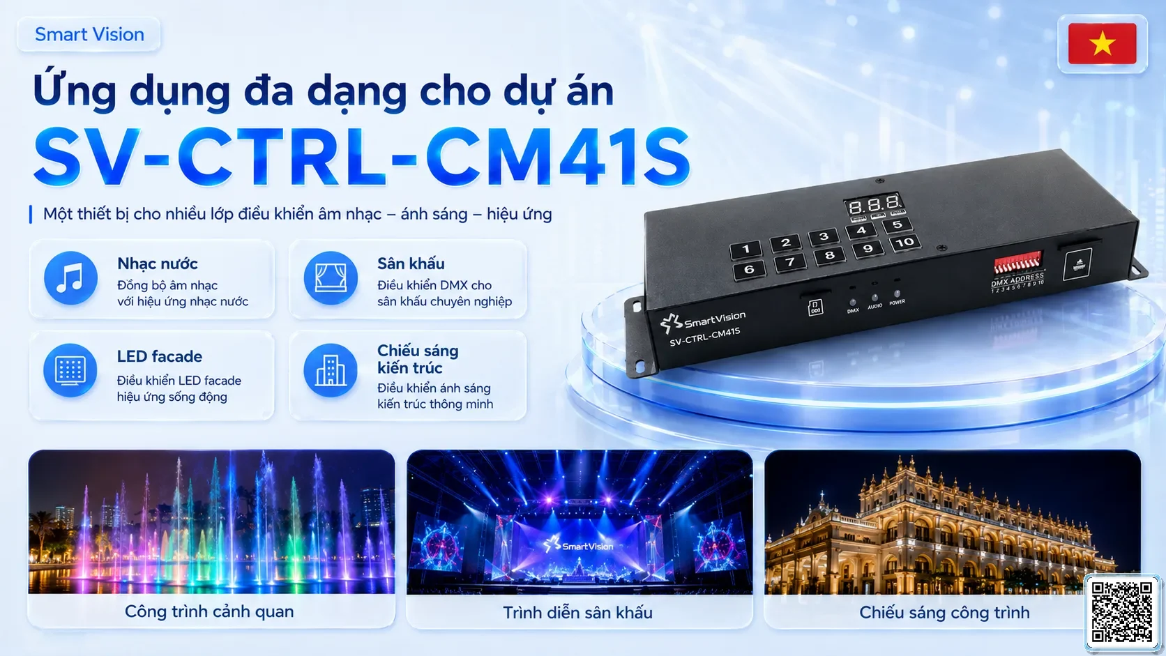 SV-CTRL-CM41S SV-CTRL-CM41S DMX Music-Light 2-in-1 Console Bộ điều khiển DMX, Nhạc nước DMX, Đèn DMX, Bơm DMX, hệ thống ánh sáng DMX