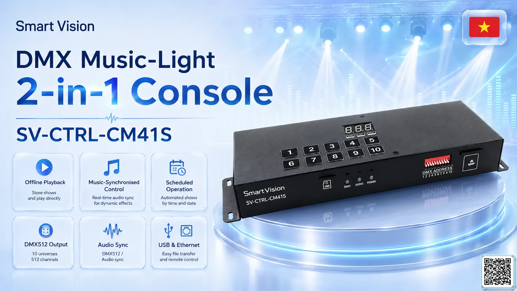 SV-CTRL-CM41S SV-CTRL-CM41S DMX Music-Light 2-in-1 Console DMX Controller, DMX fountain, DMX Nozzle, DMX Pumps, DMX software, DMX Lighting