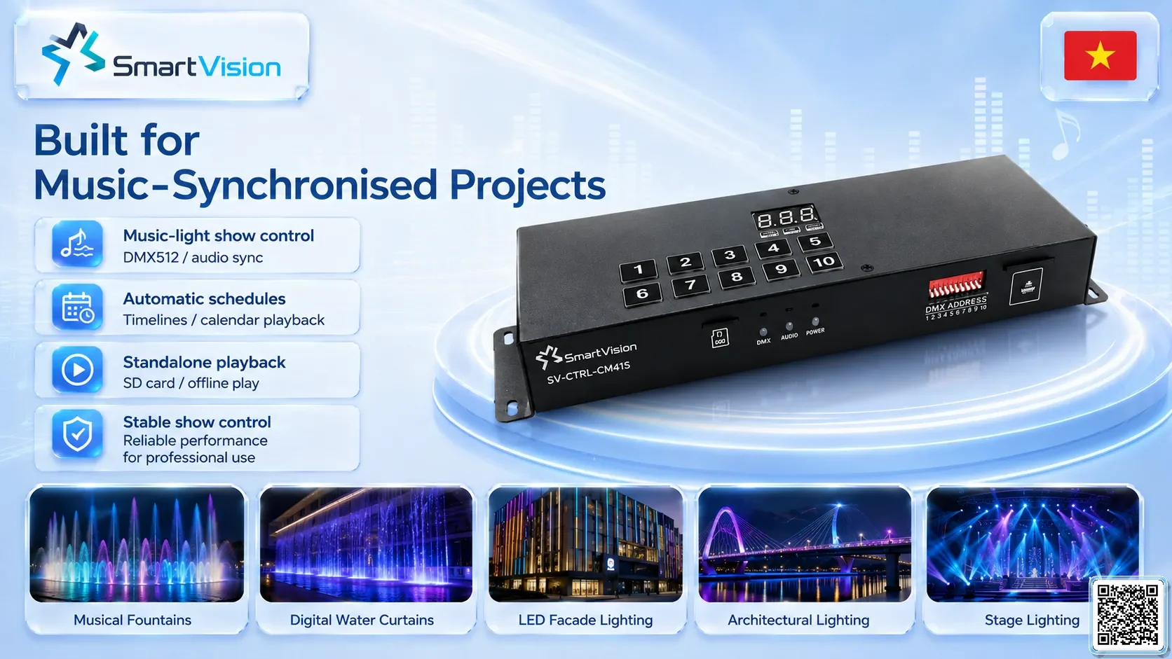 SV-CTRL-CM41S SV-CTRL-CM41S DMX Music-Light 2-in-1 Console DMX Controller, DMX fountain, DMX Nozzle, DMX Pumps, DMX software, DMX Lighting