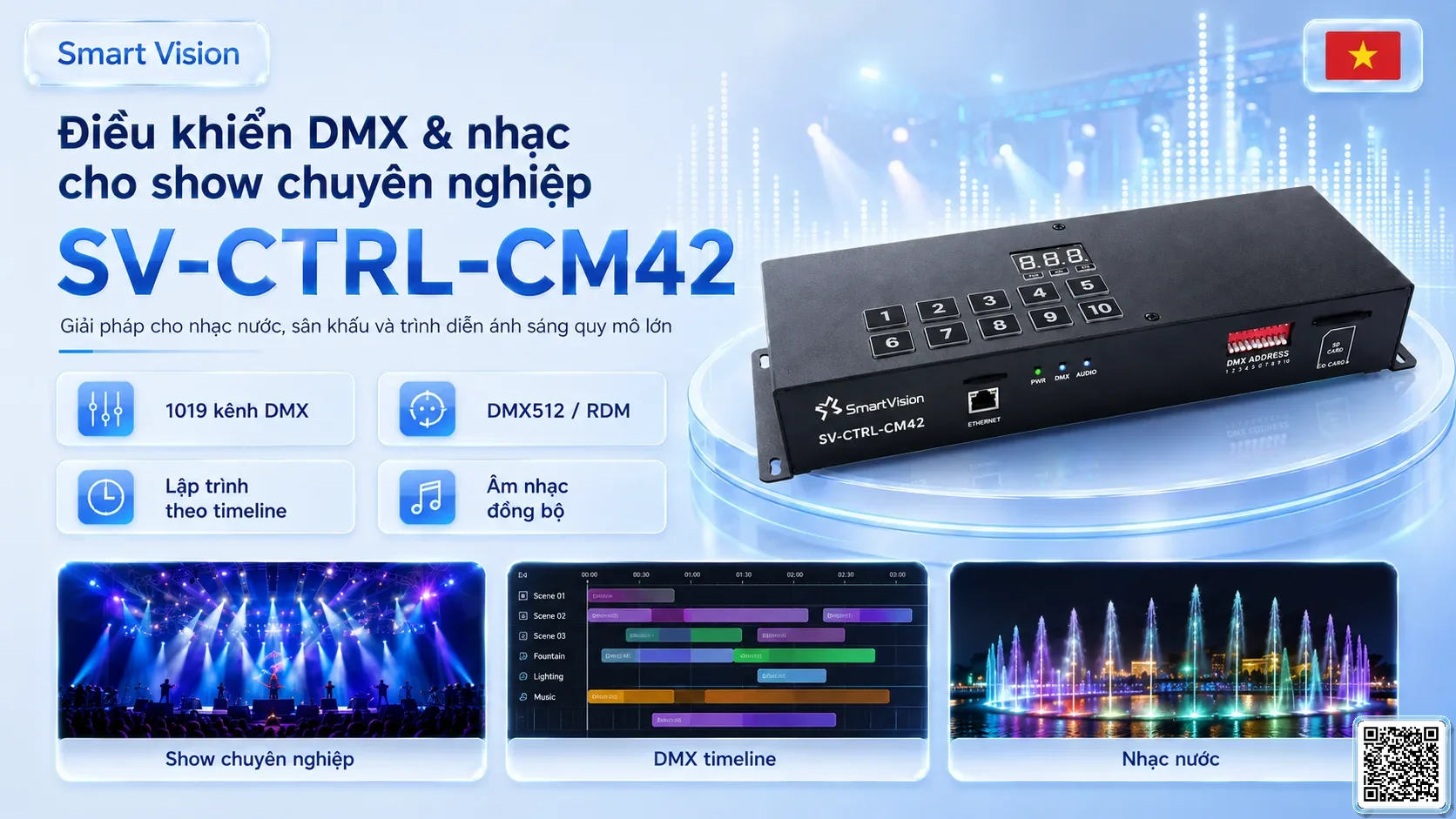 SV-CTRL-CM42 SV-CTRL-CM42 DMX Music-Light 2-in-1 Controller Bộ điều khiển DMX, Nhạc nước DMX, Đèn DMX, Bơm DMX, hệ thống ánh sáng DMX
