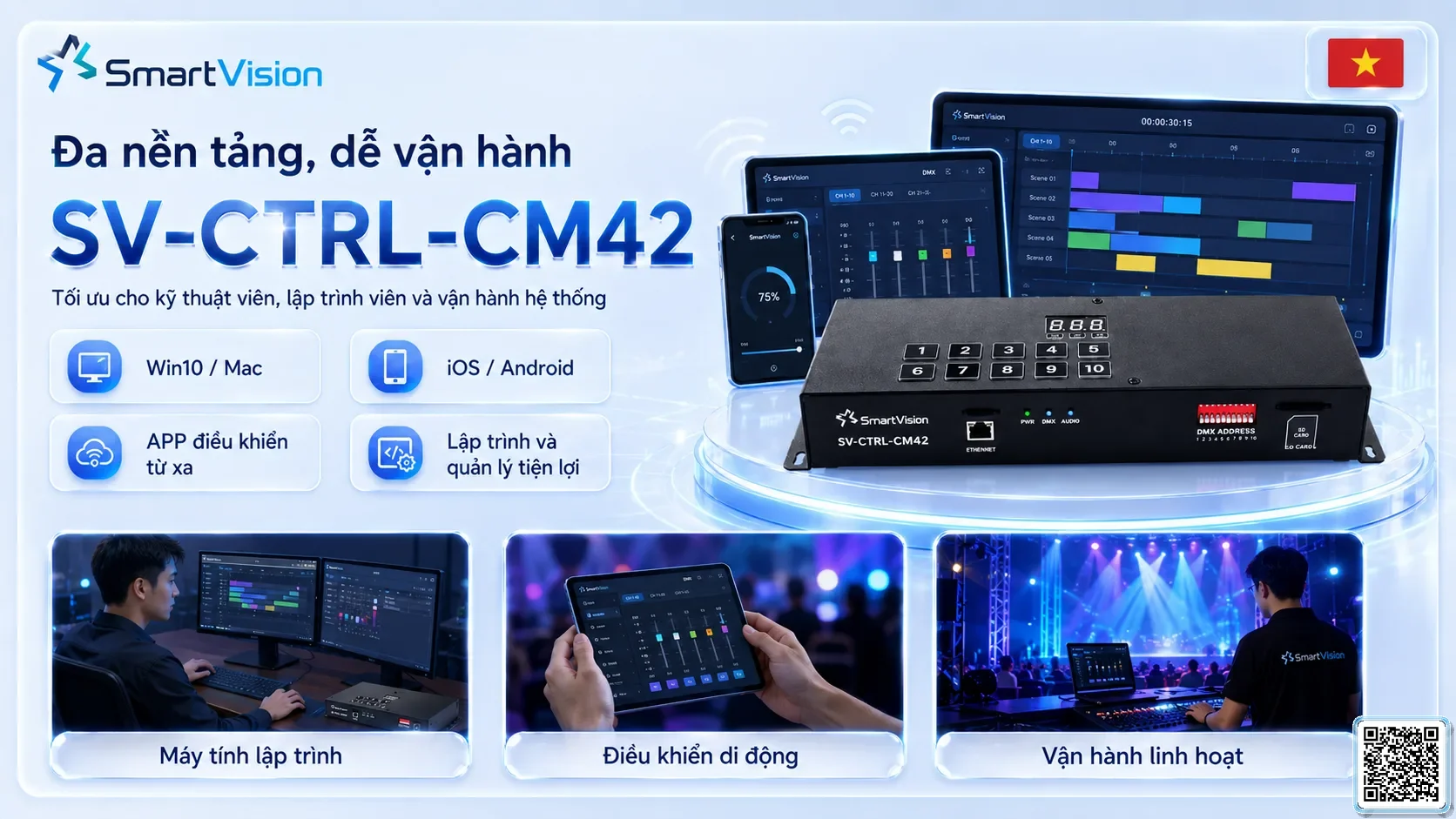 SV-CTRL-CM42 SV-CTRL-CM42 DMX Music-Light 2-in-1 Controller Bộ điều khiển DMX, Nhạc nước DMX, Đèn DMX, Bơm DMX, hệ thống ánh sáng DMX