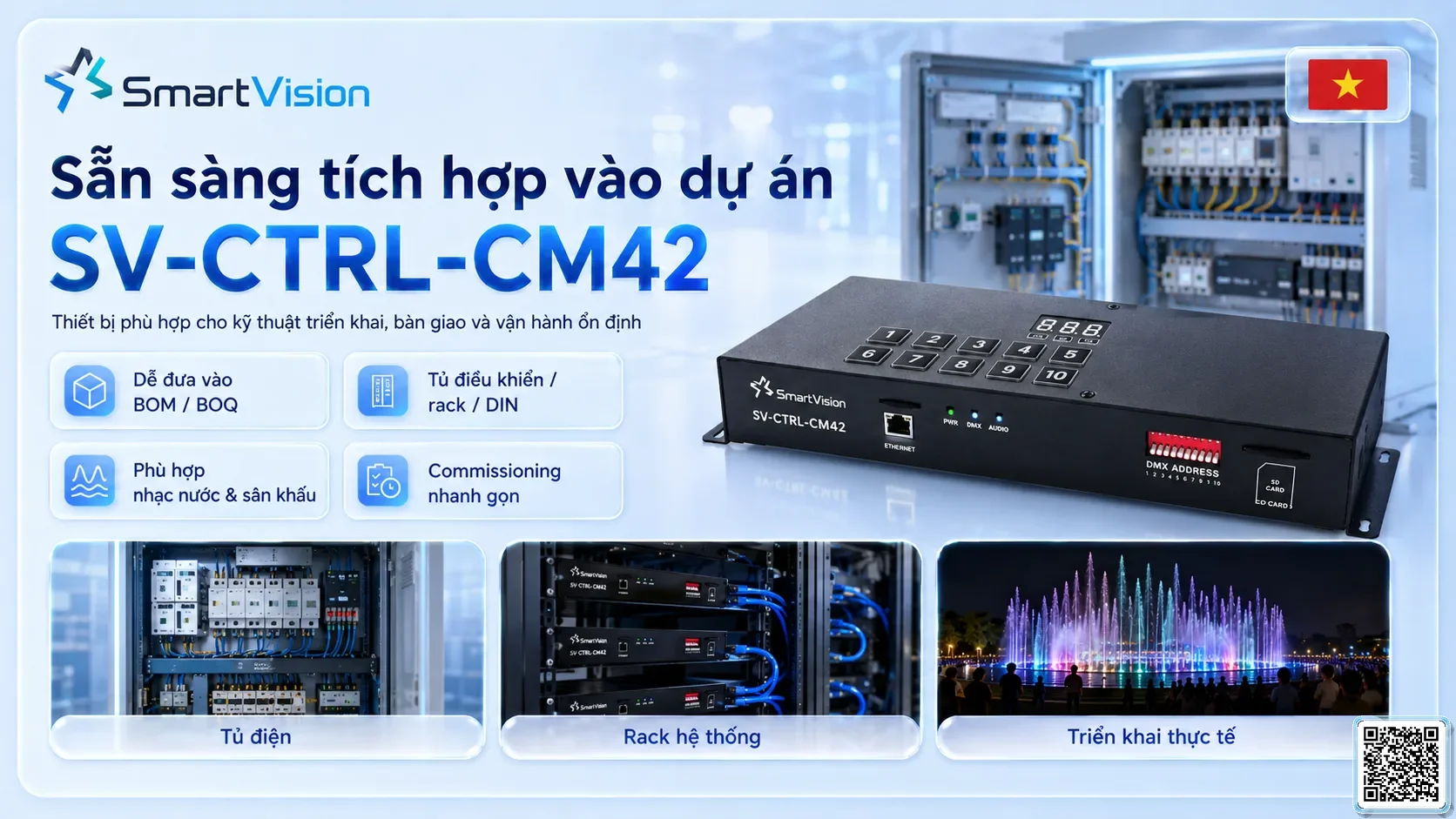 SV-CTRL-CM42 SV-CTRL-CM42 DMX Music-Light 2-in-1 Controller Bộ điều khiển DMX, Nhạc nước DMX, Đèn DMX, Bơm DMX, hệ thống ánh sáng DMX