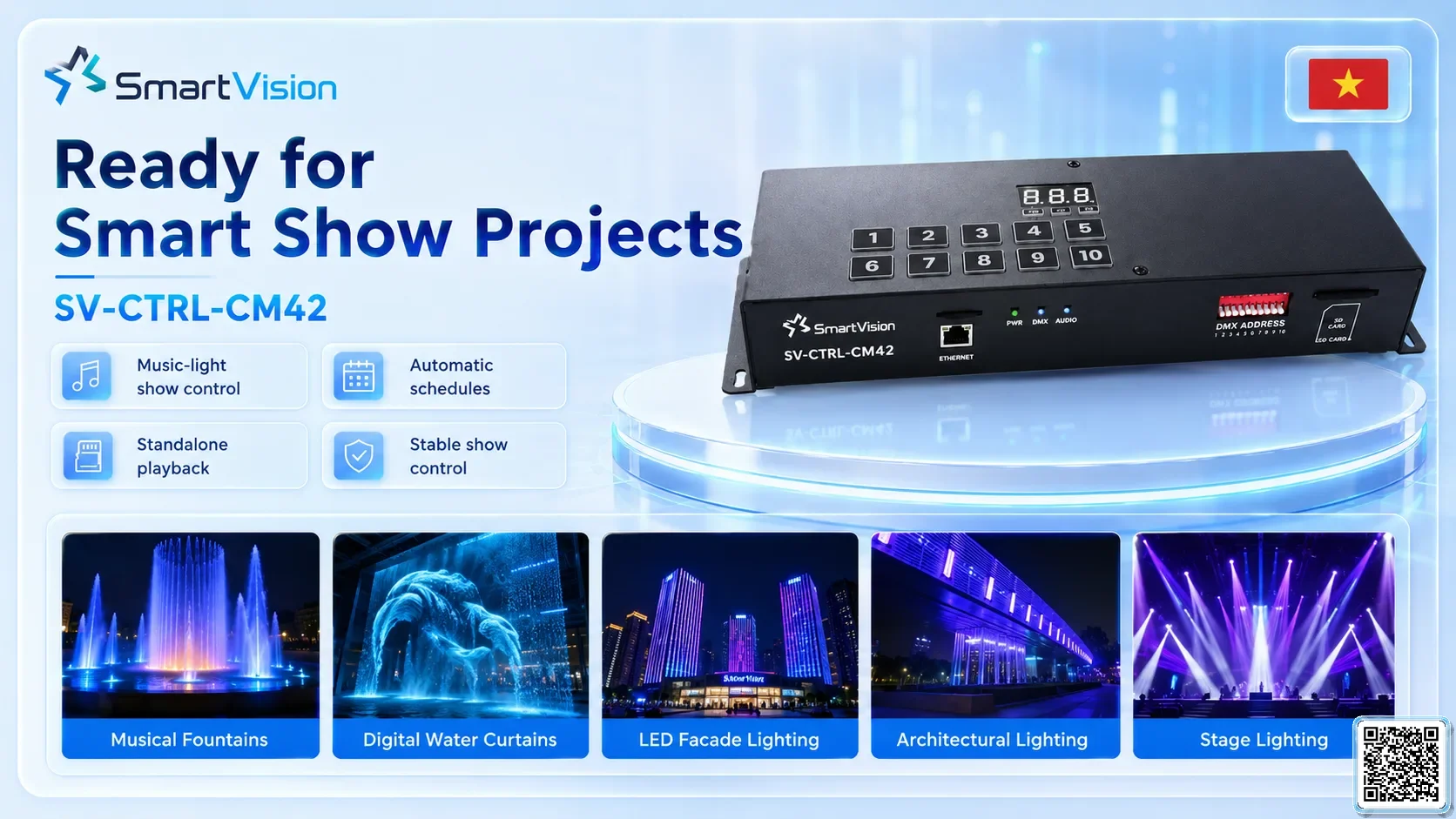 SV-CTRL-CM42 SV-CTRL-CM42 DMX Music-Light 2-in-1 Controller DMX Controller, DMX fountain, DMX Nozzle, DMX Pumps, DMX software, DMX Lighting