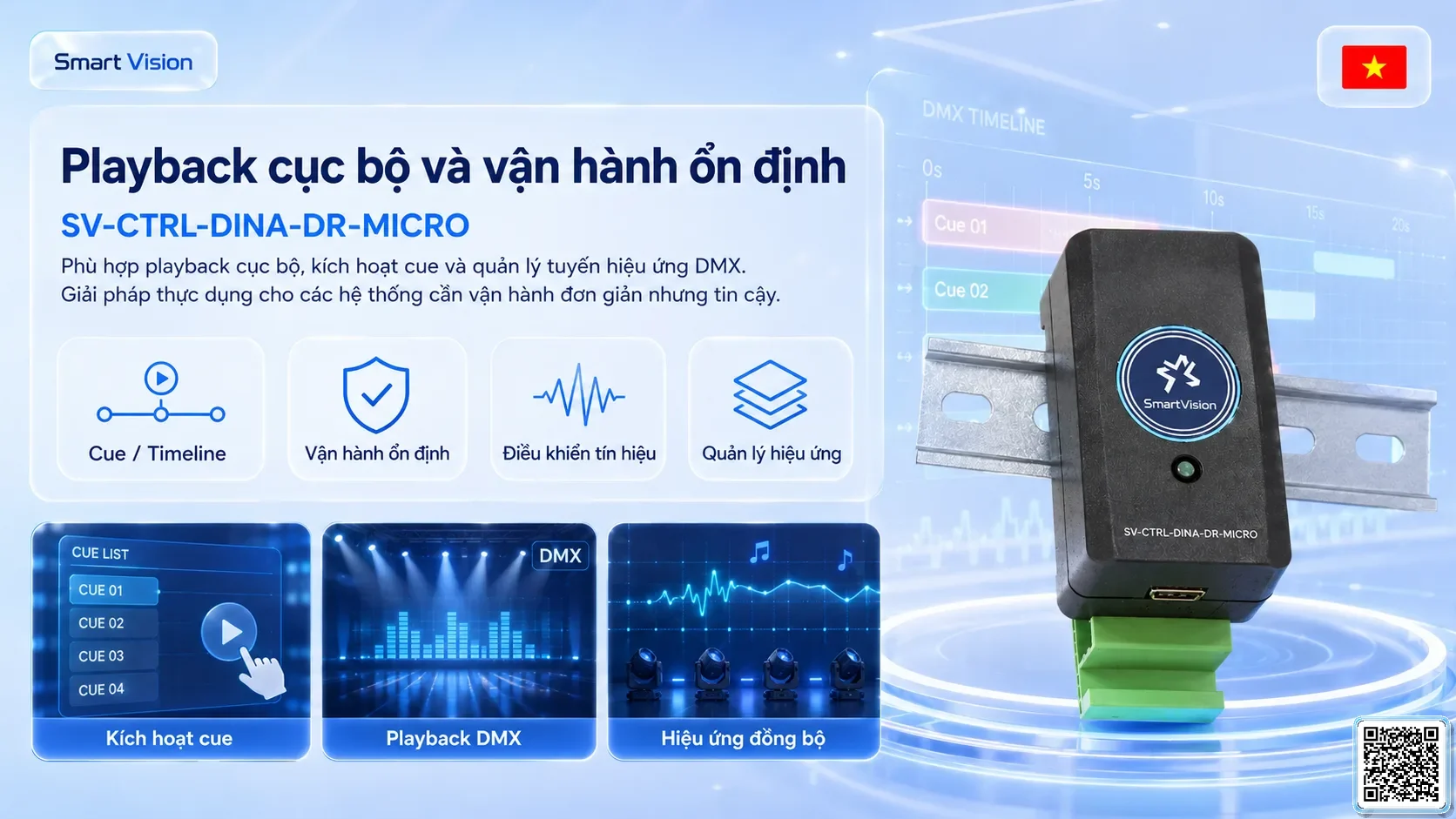SV-CTRL-DINA-DR-MICRO SV-CTRL-DINA-DR-MICRO DIN Rail USB-DMX512 Controller Bộ điều khiển DMX, Nhạc nước DMX, Đèn DMX, Bơm DMX, hệ thống ánh sáng DMX