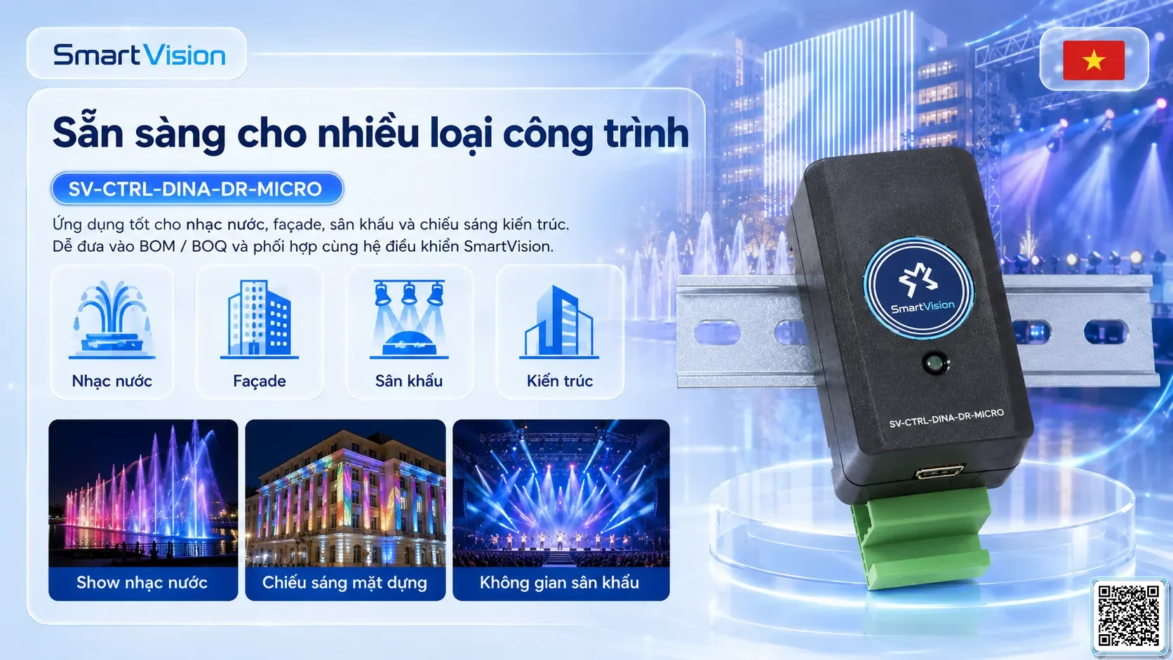 SV-CTRL-DINA-DR-MICRO SV-CTRL-DINA-DR-MICRO DIN Rail USB-DMX512 Controller Bộ điều khiển DMX, Nhạc nước DMX, Đèn DMX, Bơm DMX, hệ thống ánh sáng DMX