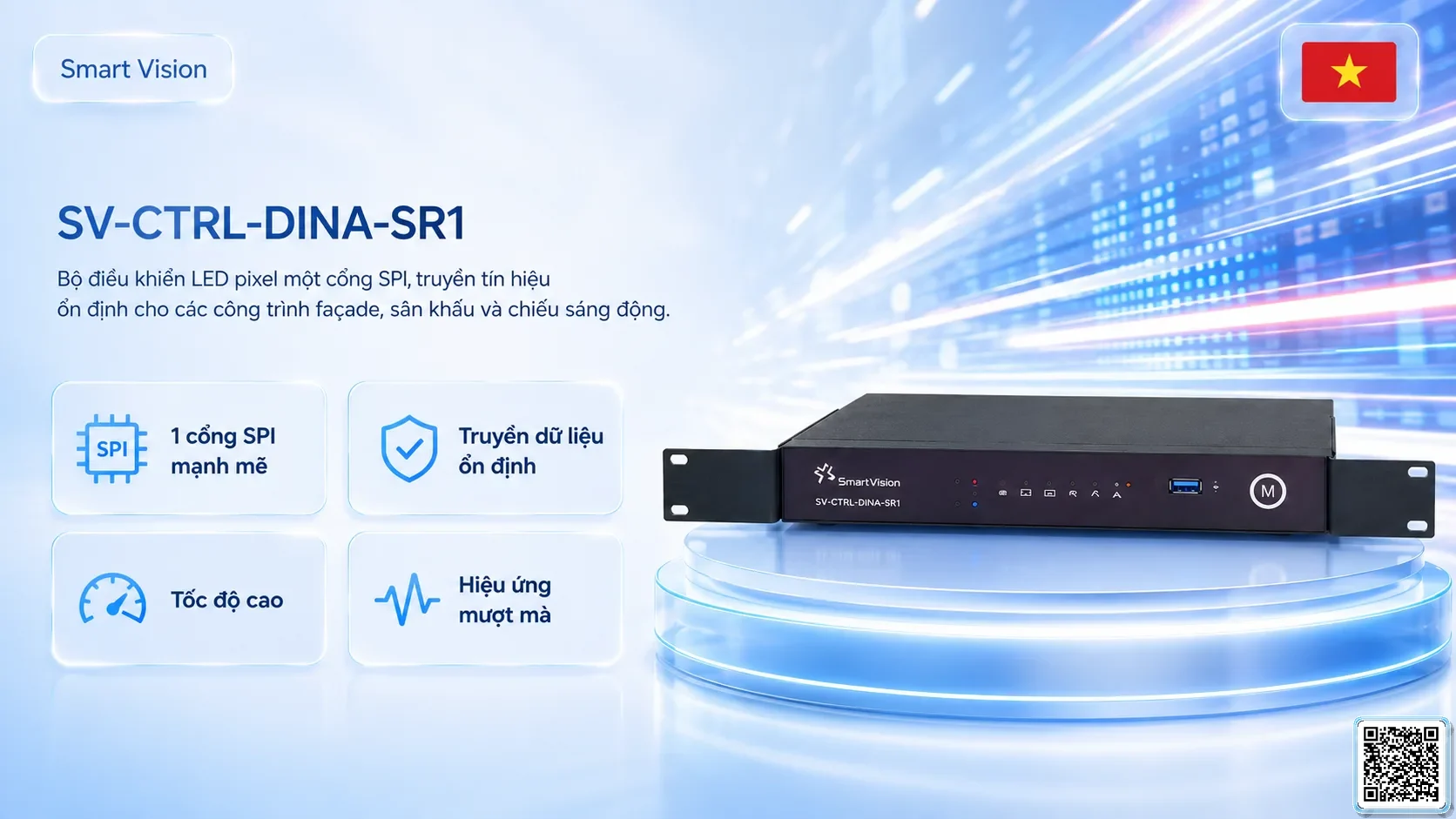 SV-CTRL-DINA-SR1 SV-CTRL-DINA-SR1 Rack Network DMX AV Controller Bộ điều khiển DMX, Nhạc nước DMX, Đèn DMX, Bơm DMX, hệ thống ánh sáng DMX